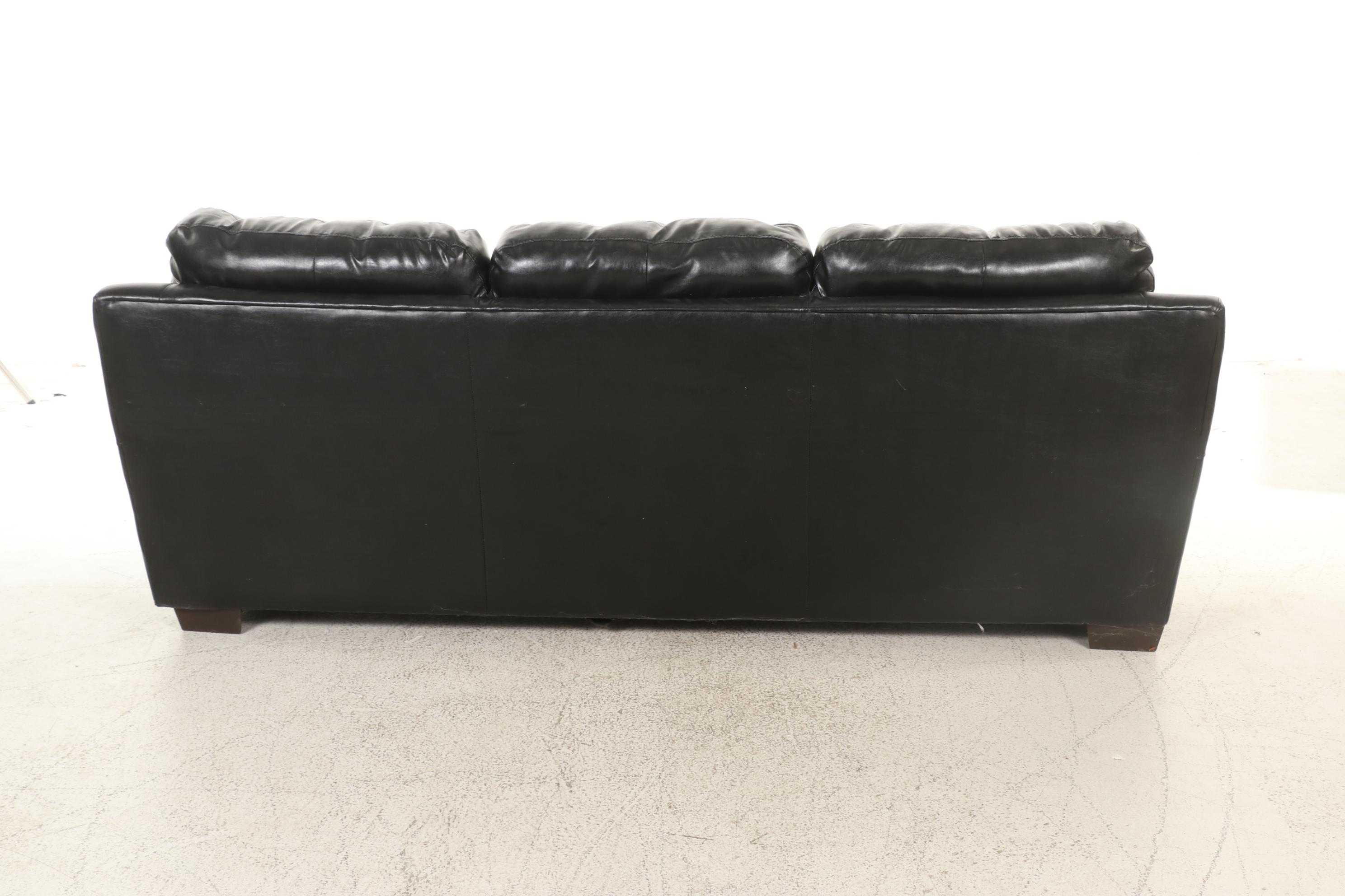 Faux Leather Upholstered Sofa