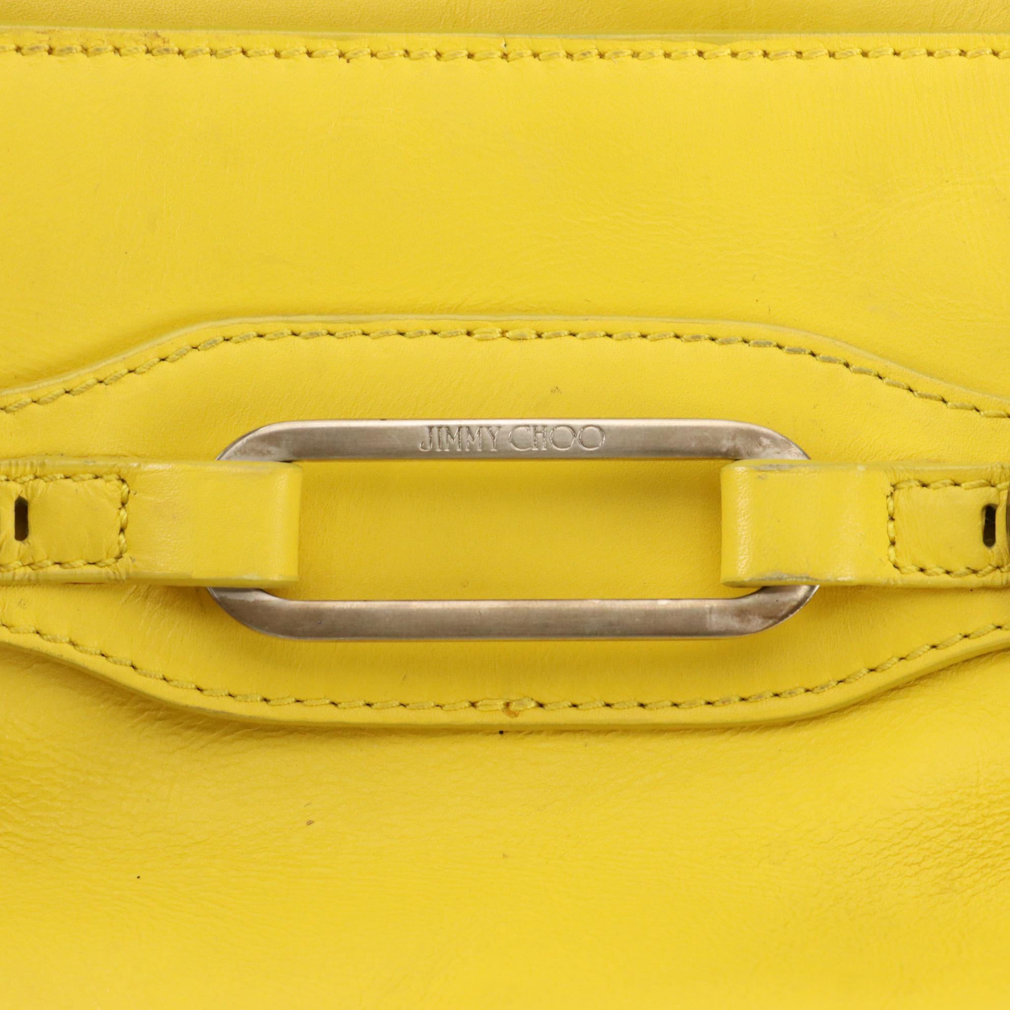 Jimmy Choo Tulita Mini Top Handle Bag in Yellow Leather
