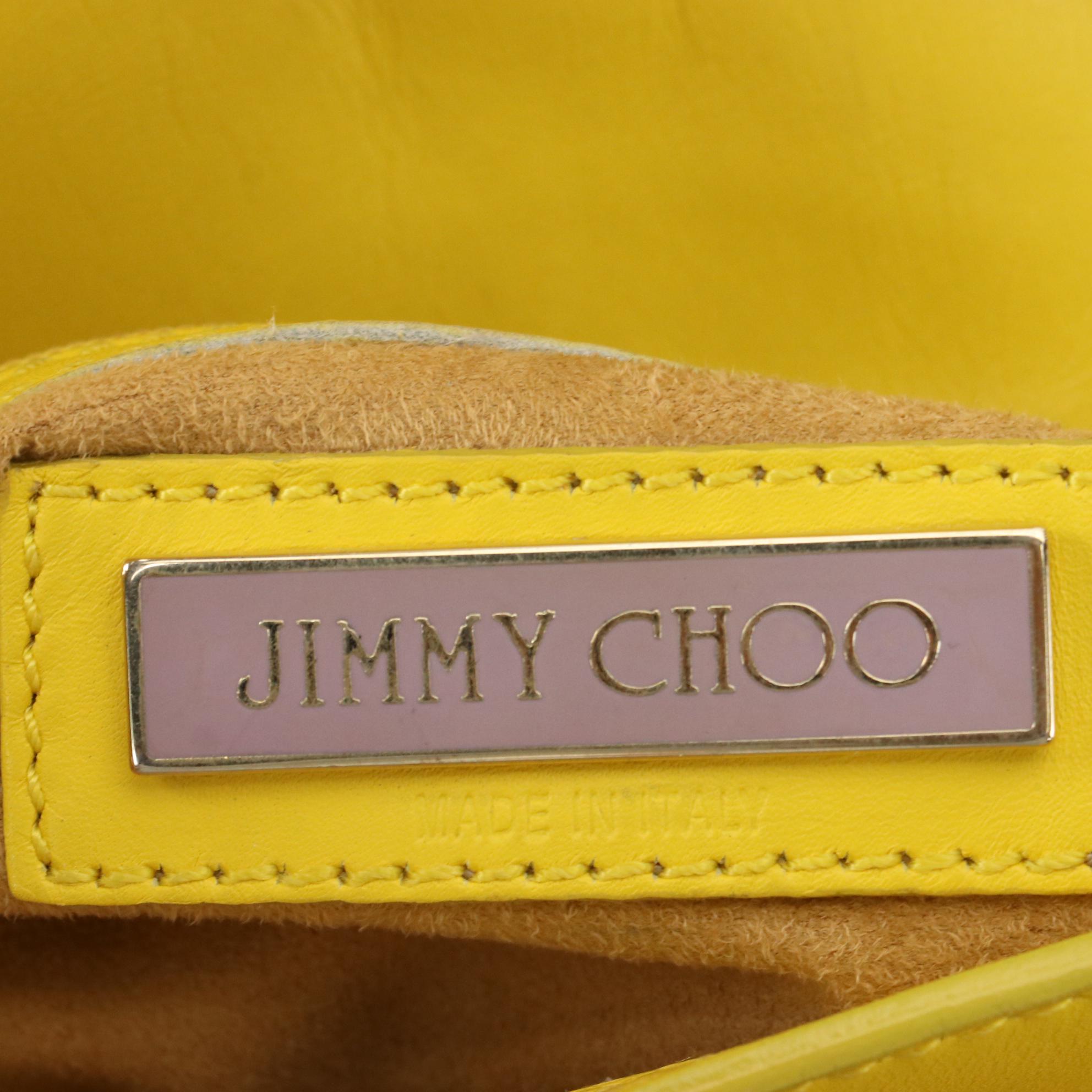 Jimmy Choo Tulita Mini Top Handle Bag in Yellow Leather