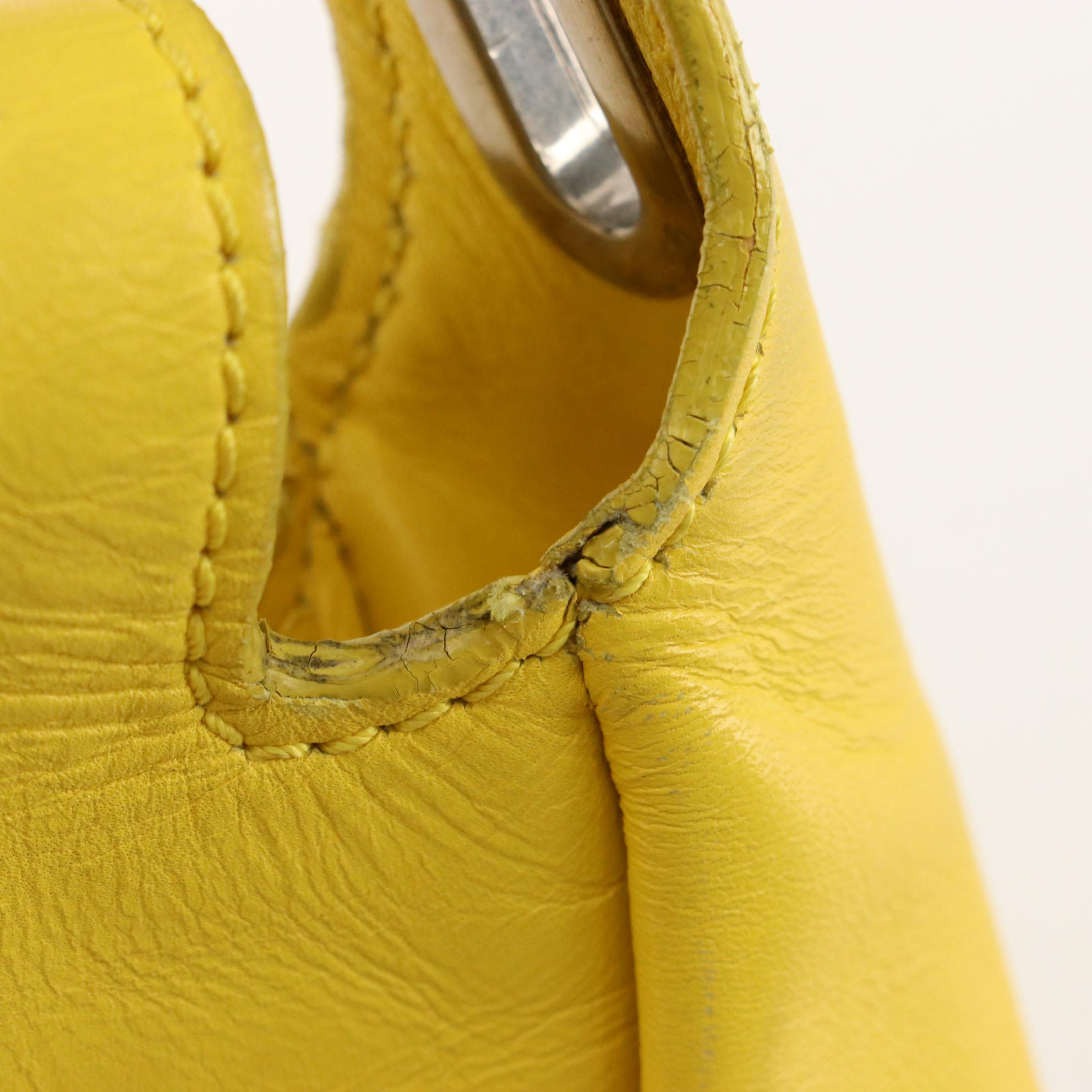 Jimmy Choo Tulita Mini Top Handle Bag in Yellow Leather