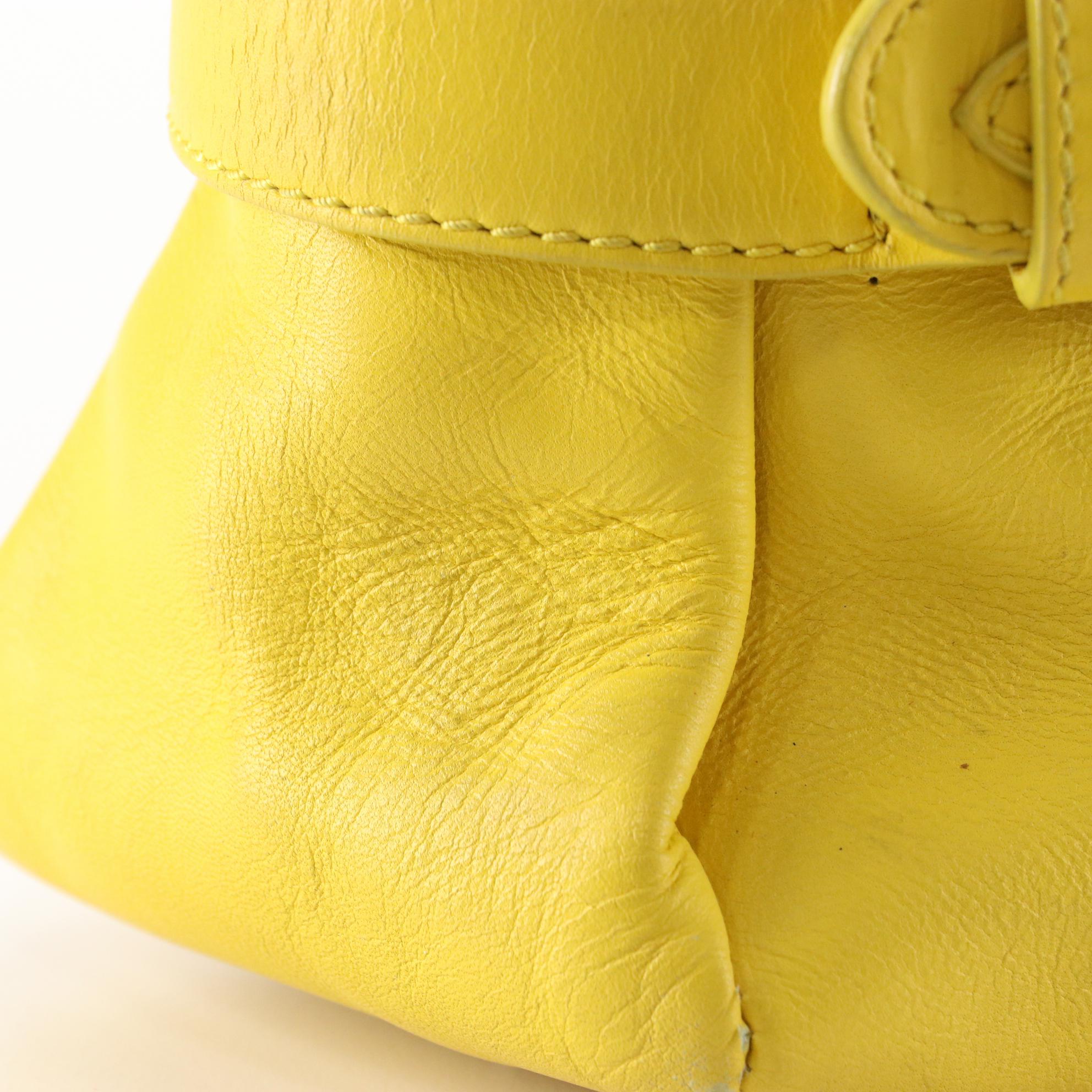 Jimmy Choo Tulita Mini Top Handle Bag in Yellow Leather