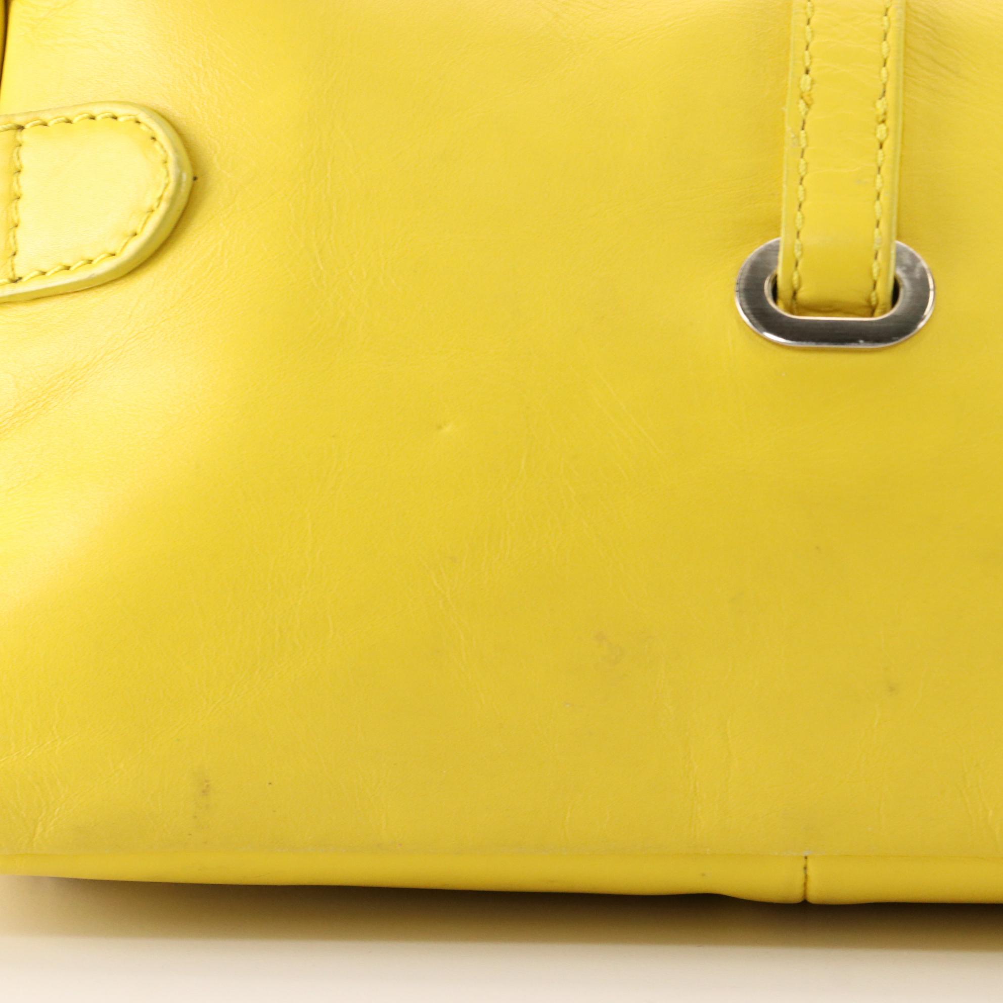 Jimmy Choo Tulita Mini Top Handle Bag in Yellow Leather