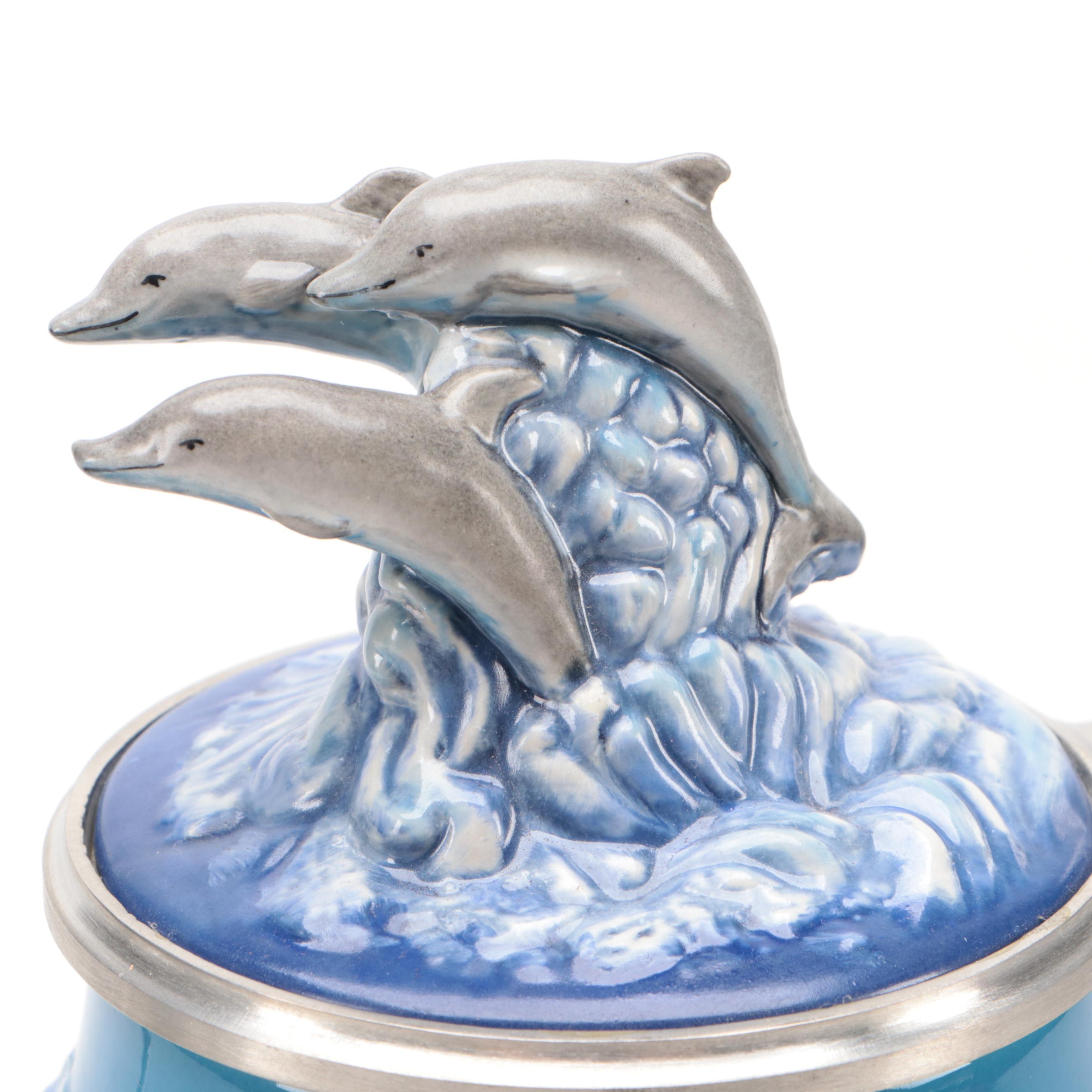 German Limited Edition "Wonders of the Sea" Ceramic Stein with Other Stein