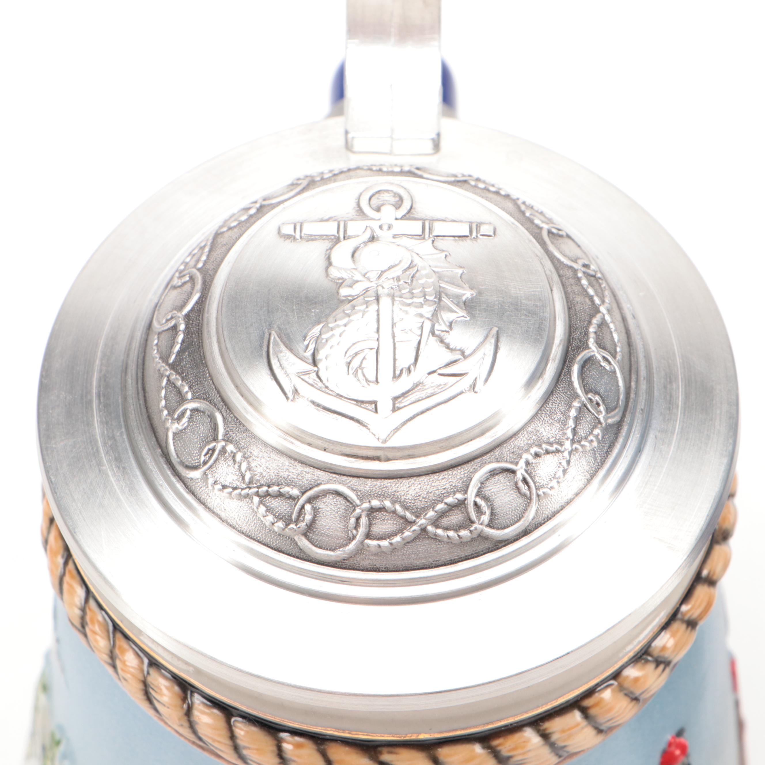 German Limited Edition "Wonders of the Sea" Ceramic Stein with Other Stein