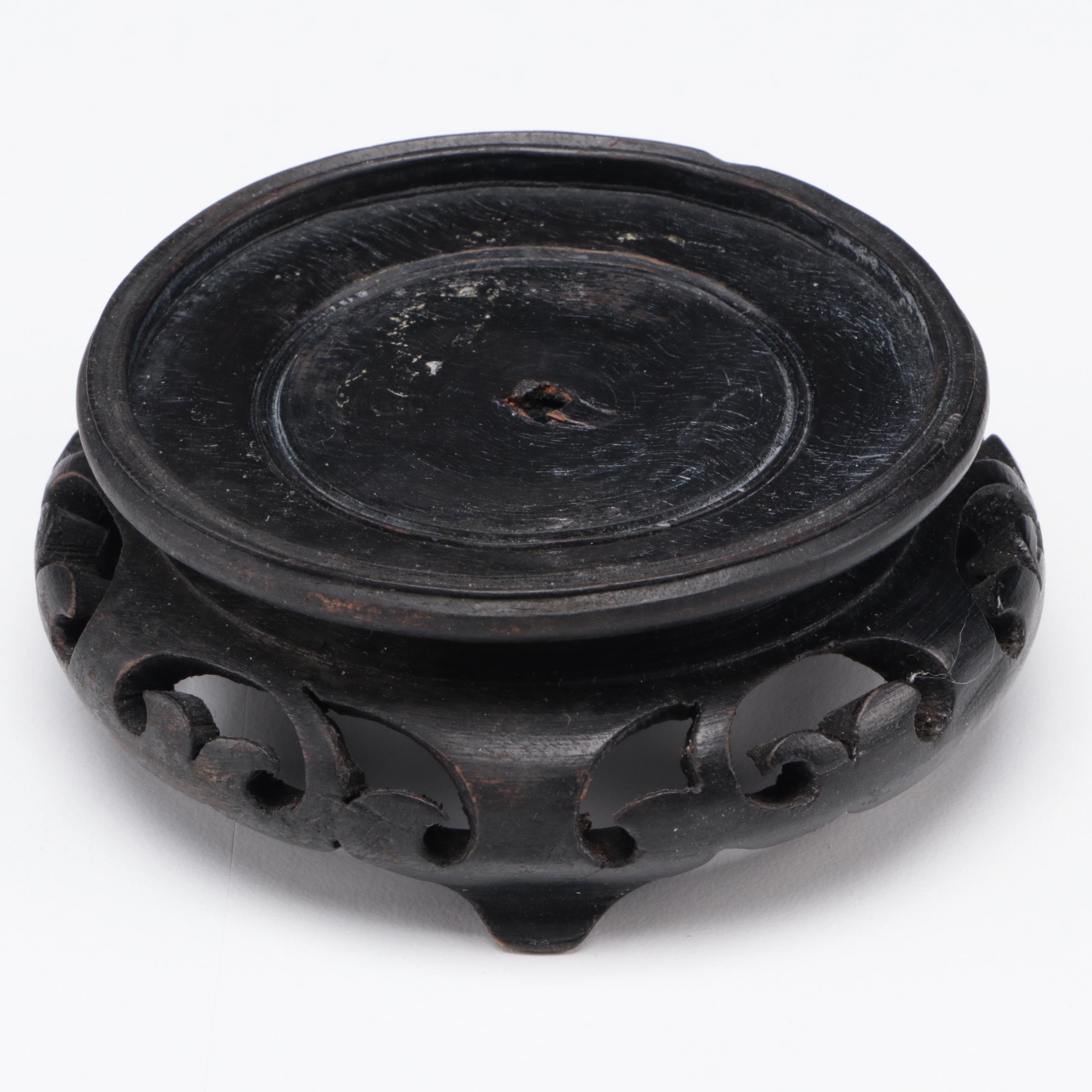 Art Glass Paperweight on Wooden Stand, 1989