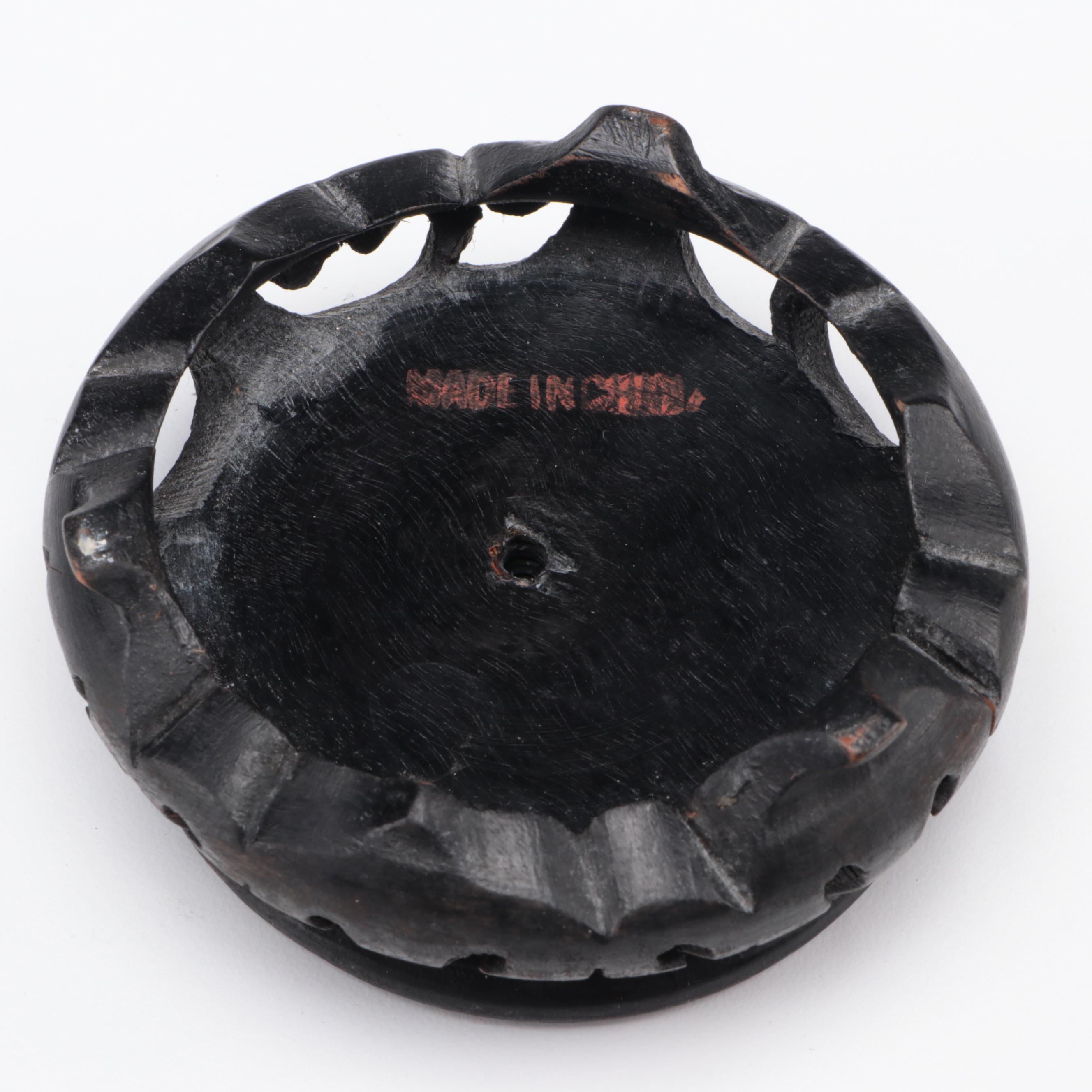 Art Glass Paperweight on Wooden Stand, 1989