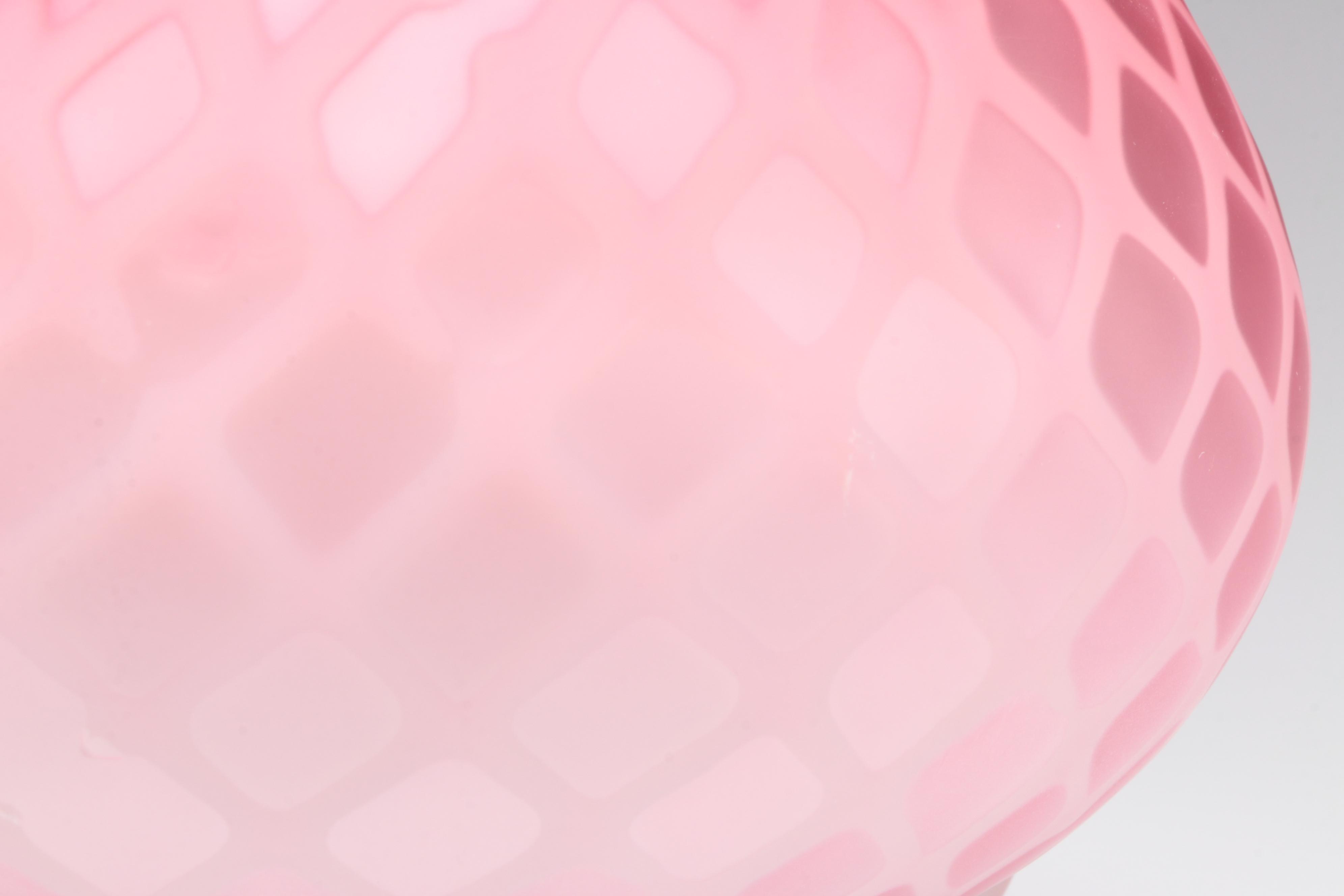 Victorian Quilted Satin Glass Rose Bowl