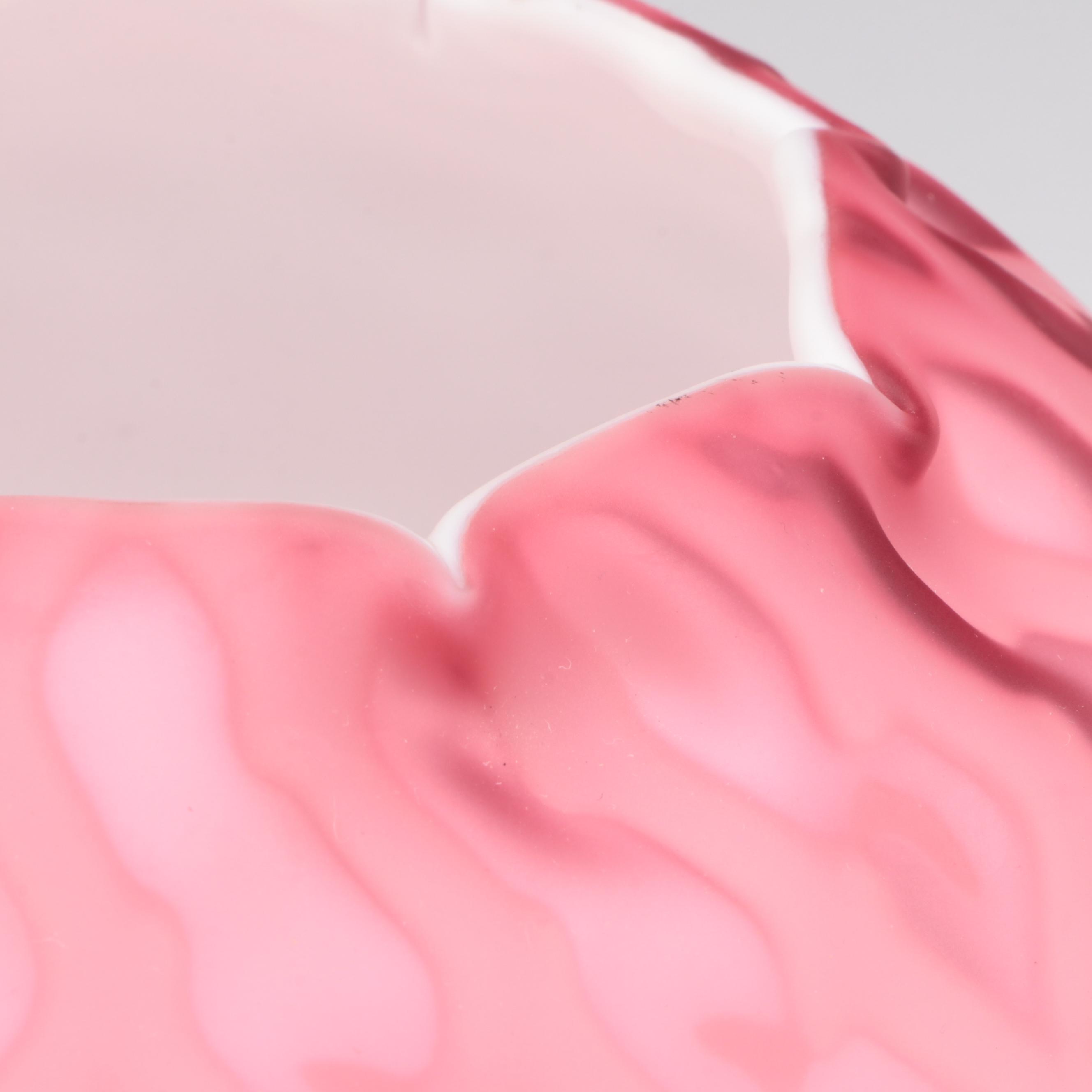 Victorian Quilted Satin Glass Rose Bowl