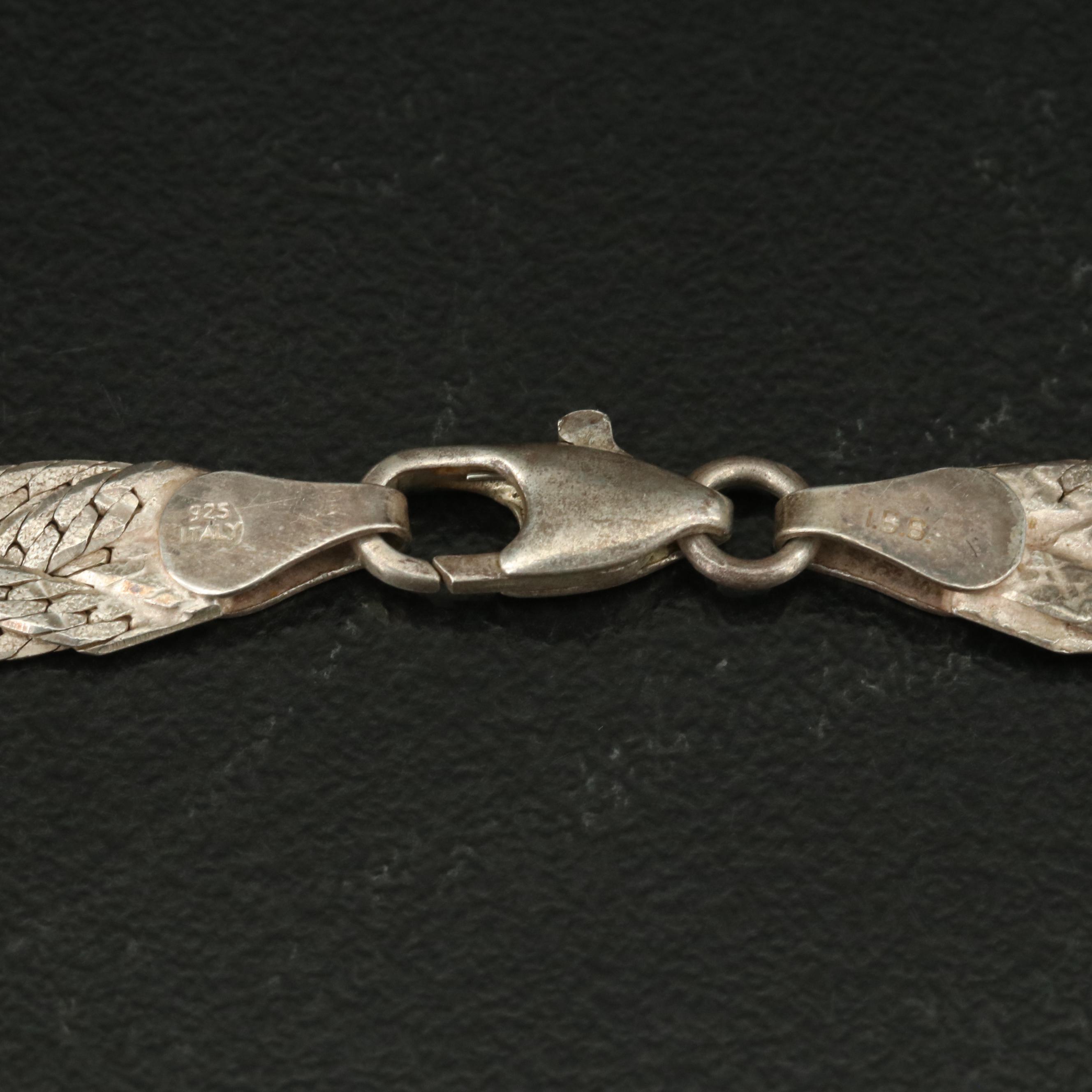 Italian Sterling Braided Herringbone Necklace