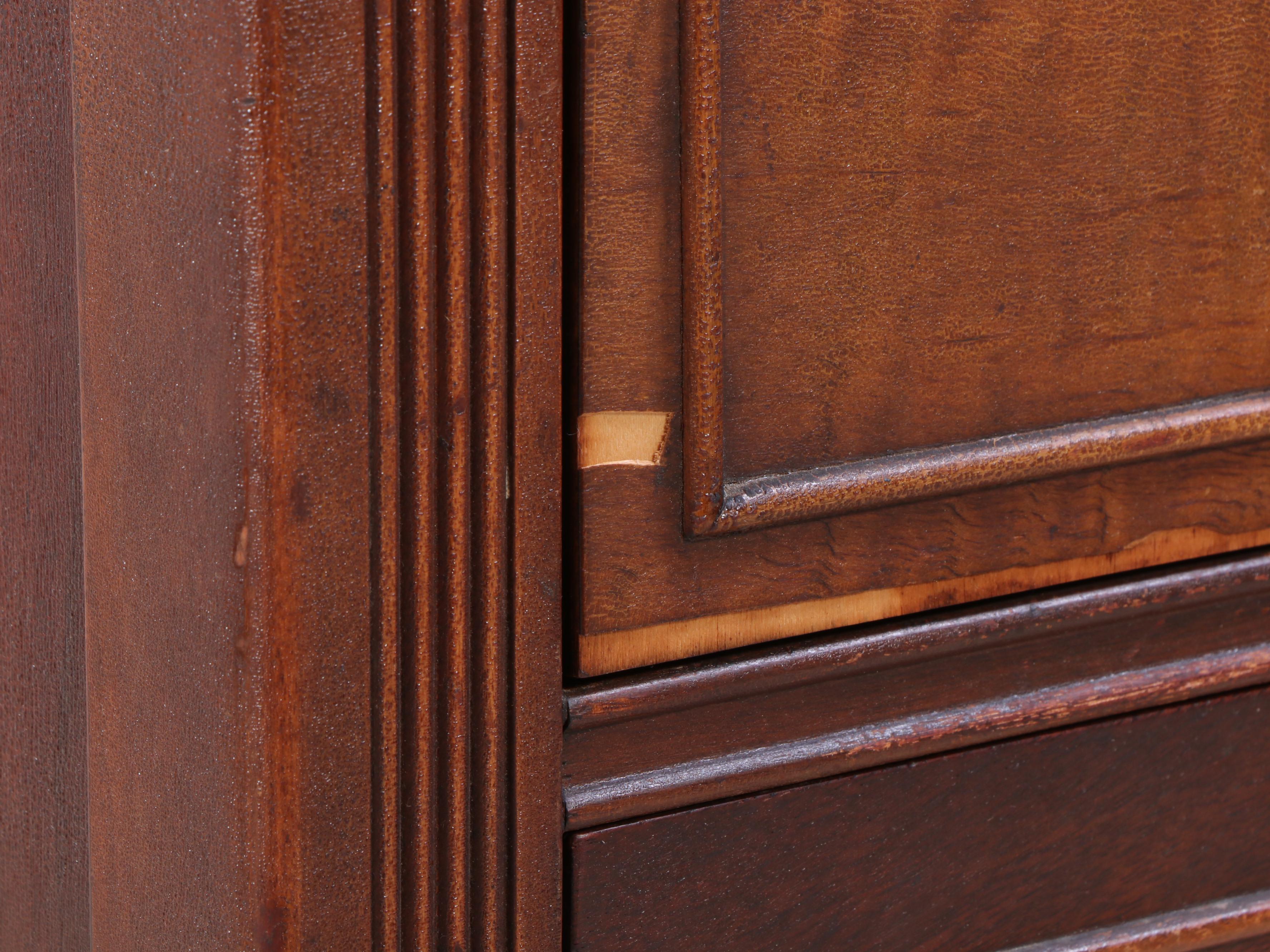 Louis XV Style Walnut Dresser with Mirror, Early to Mid 20th Century