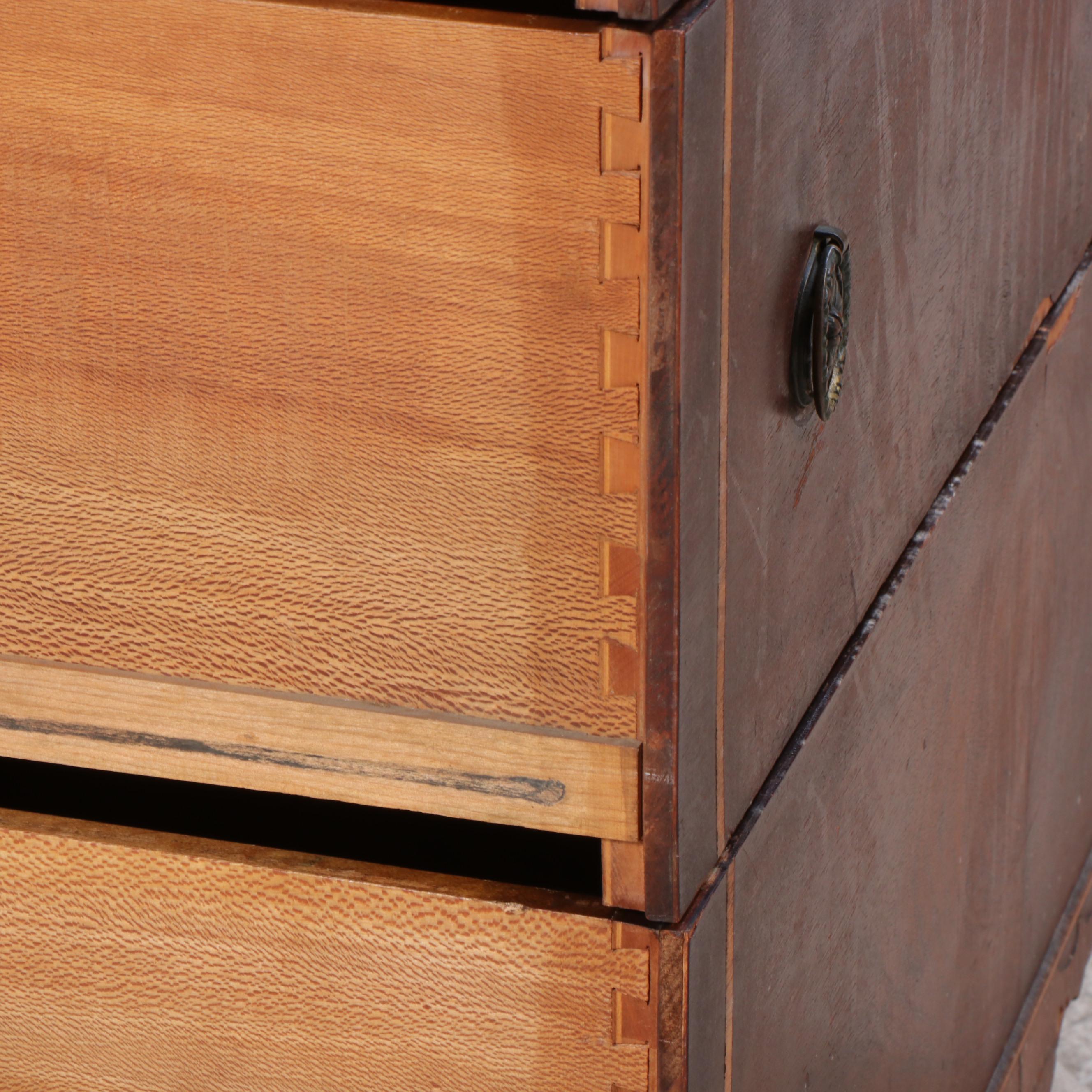 Louis XV Style Walnut Dresser with Mirror, Early to Mid 20th Century