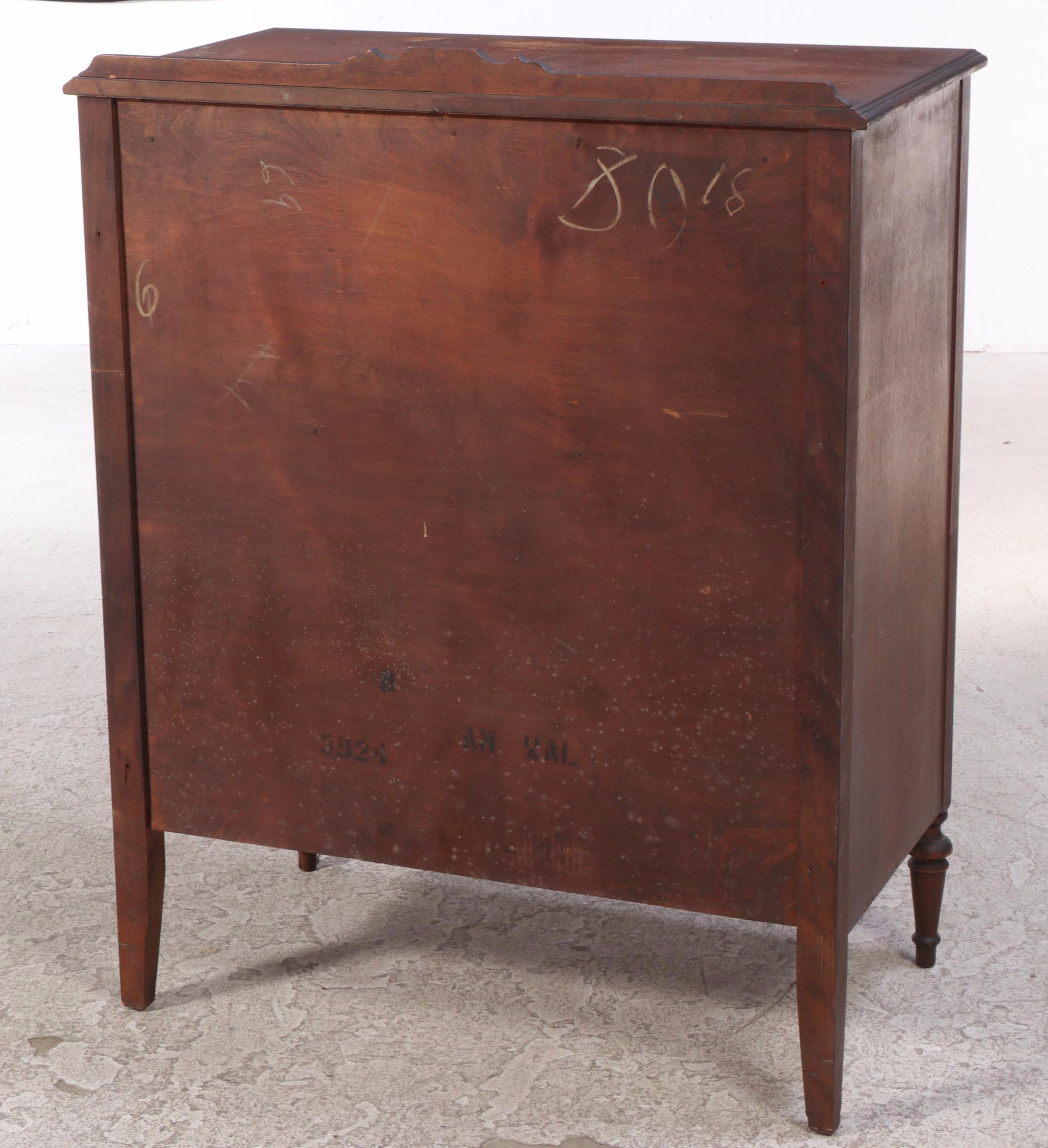 Louis XV Style Walnut Dresser with Mirror, Early to Mid 20th Century