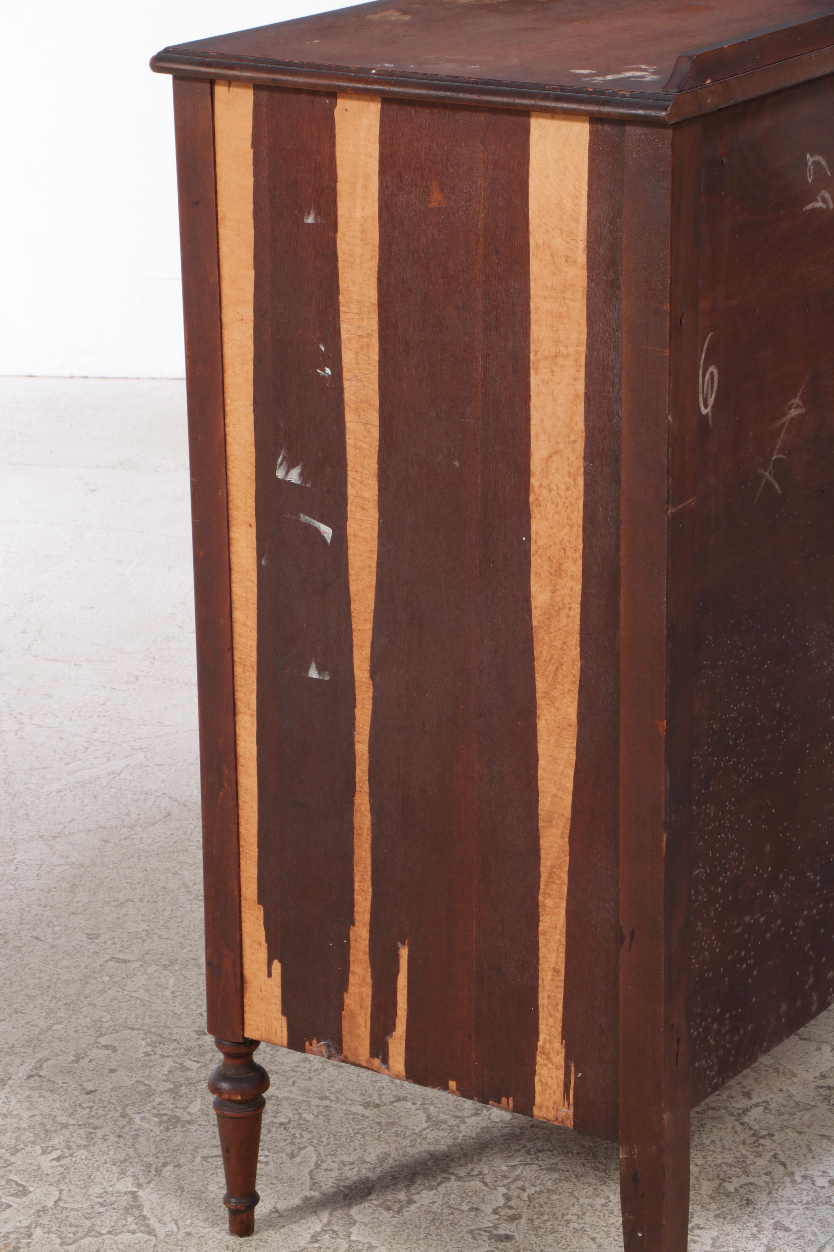 Louis XV Style Walnut Dresser with Mirror, Early to Mid 20th Century