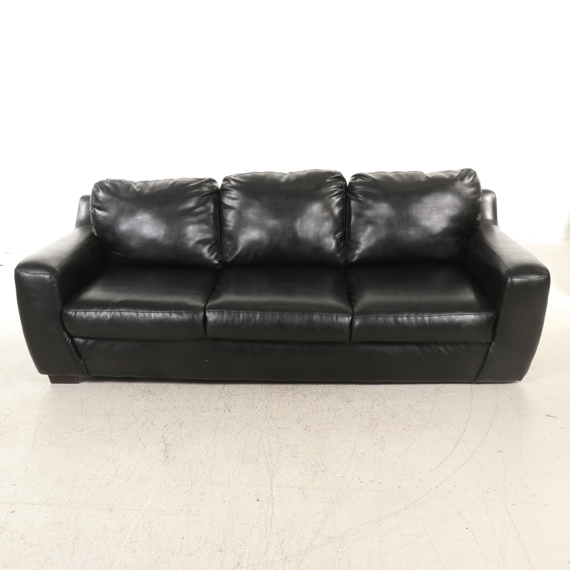 Faux Leather Upholstered Sofa