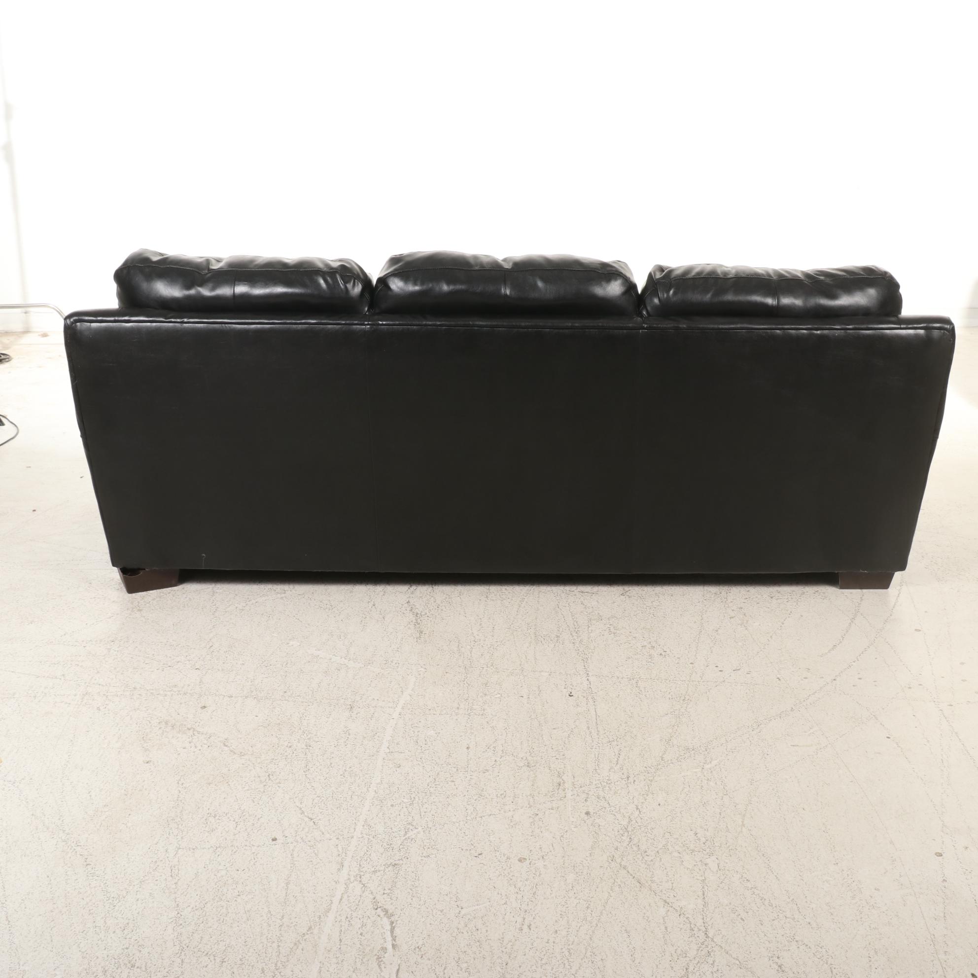 Faux Leather Upholstered Sofa