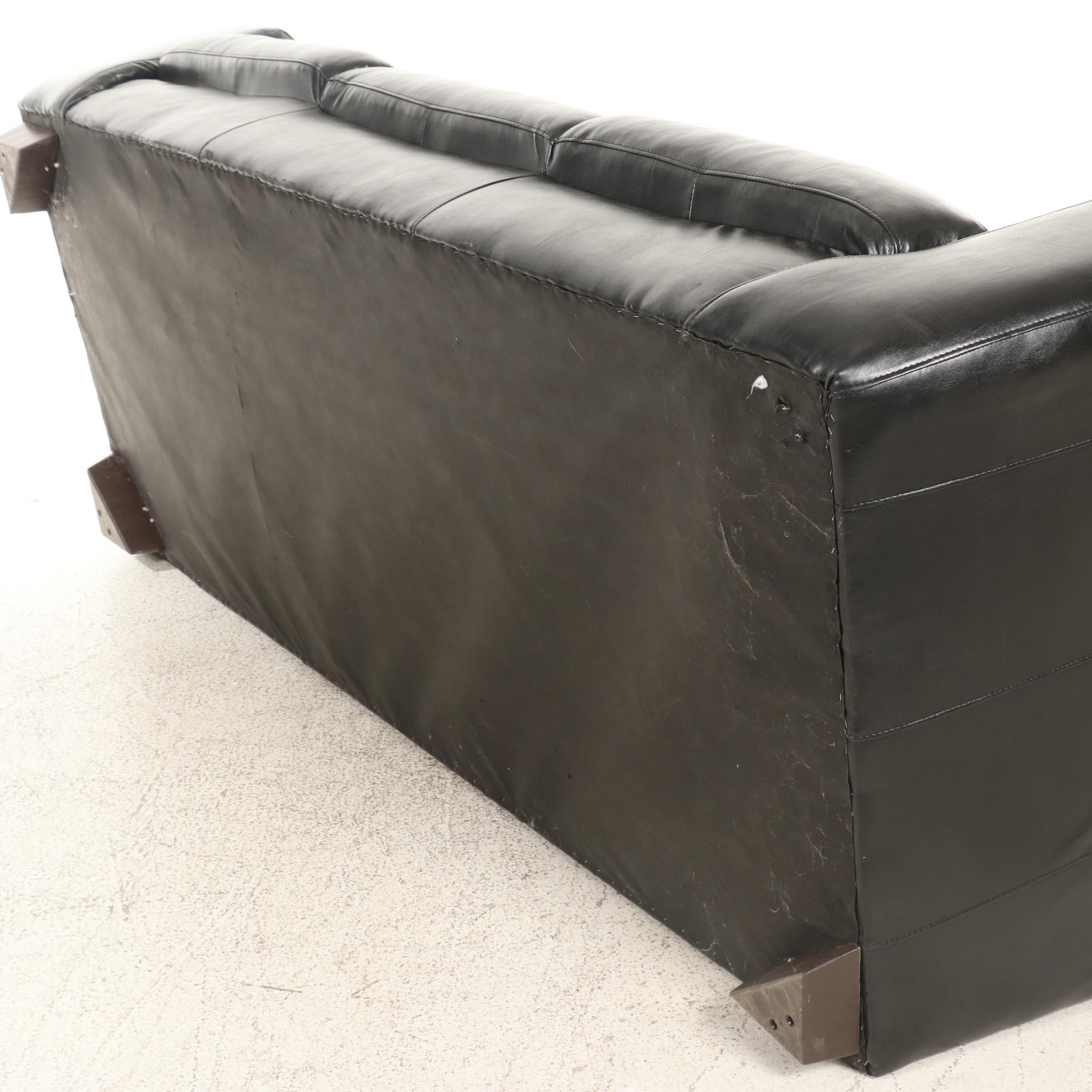 Faux Leather Upholstered Sofa