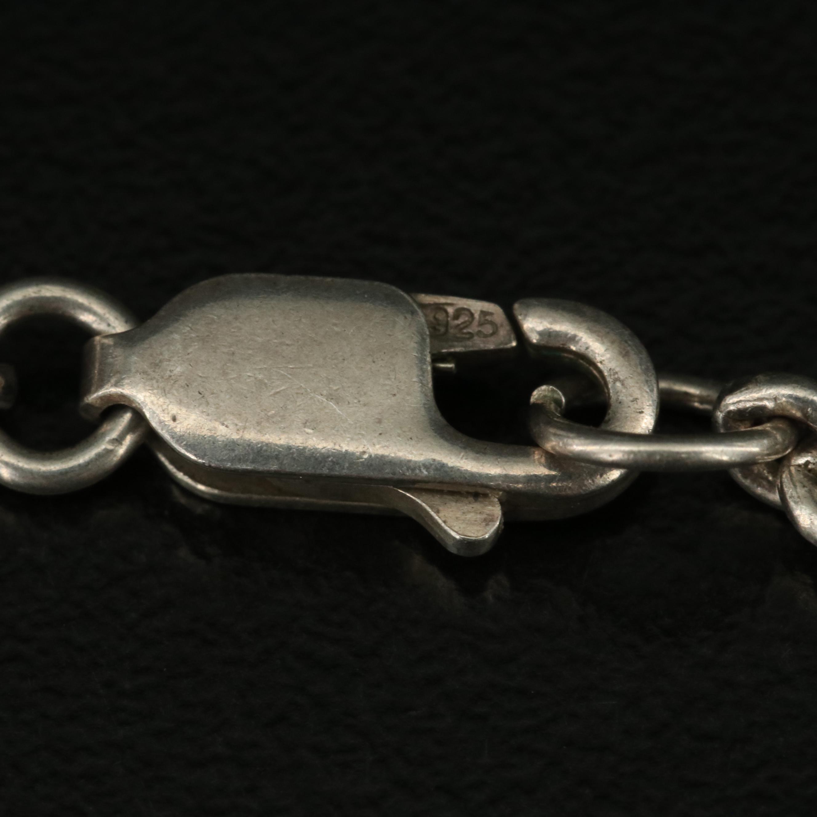 Sterling Citrine Necklace with Sterling Beaded Chain