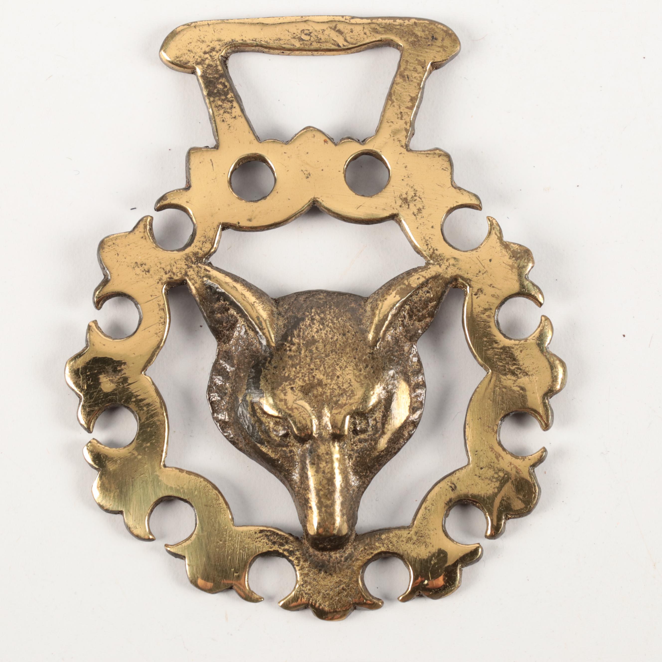 Elizabeth II Silver Jubilee with Other English Horse Brasses and Cushion