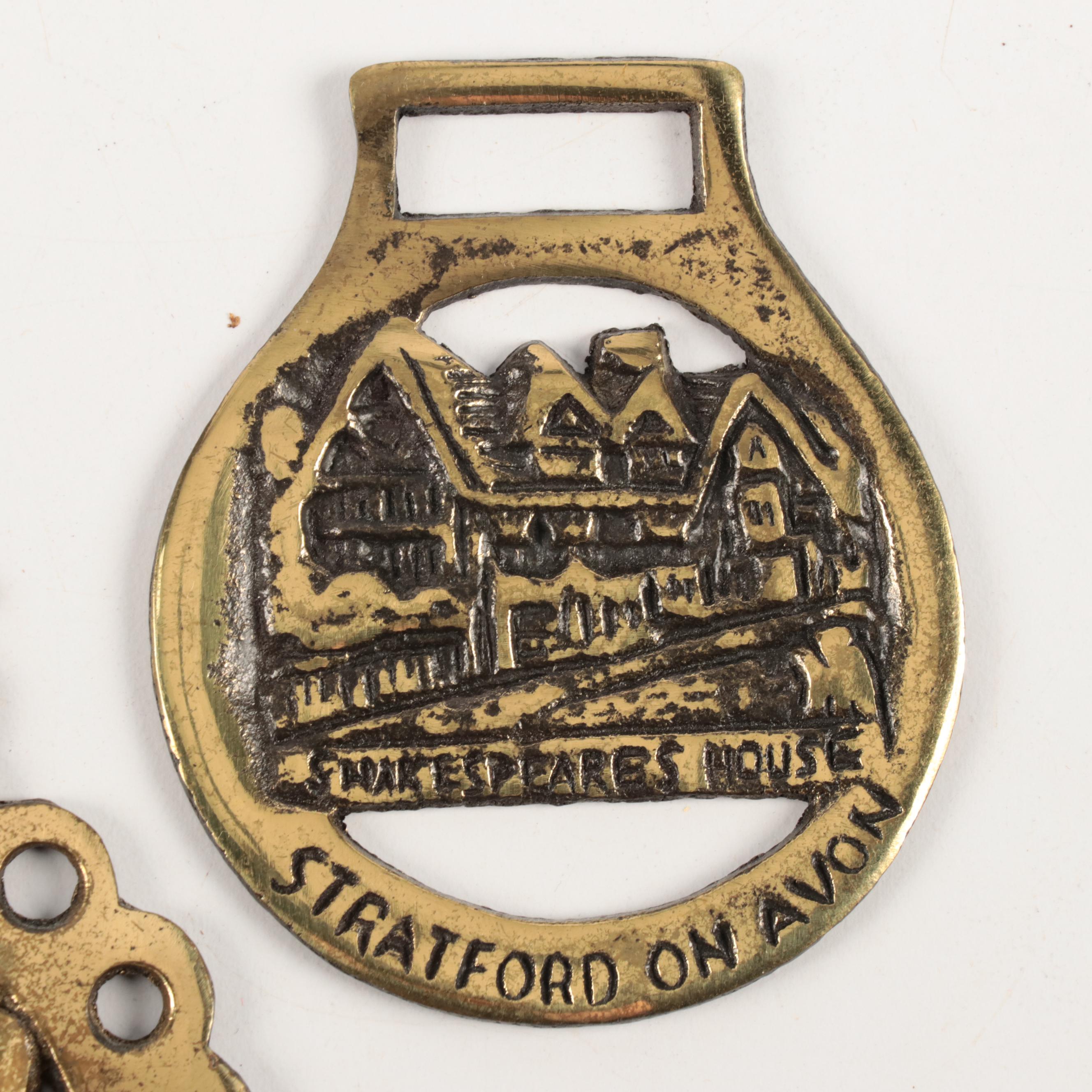 Elizabeth II Silver Jubilee with Other English Horse Brasses and Cushion