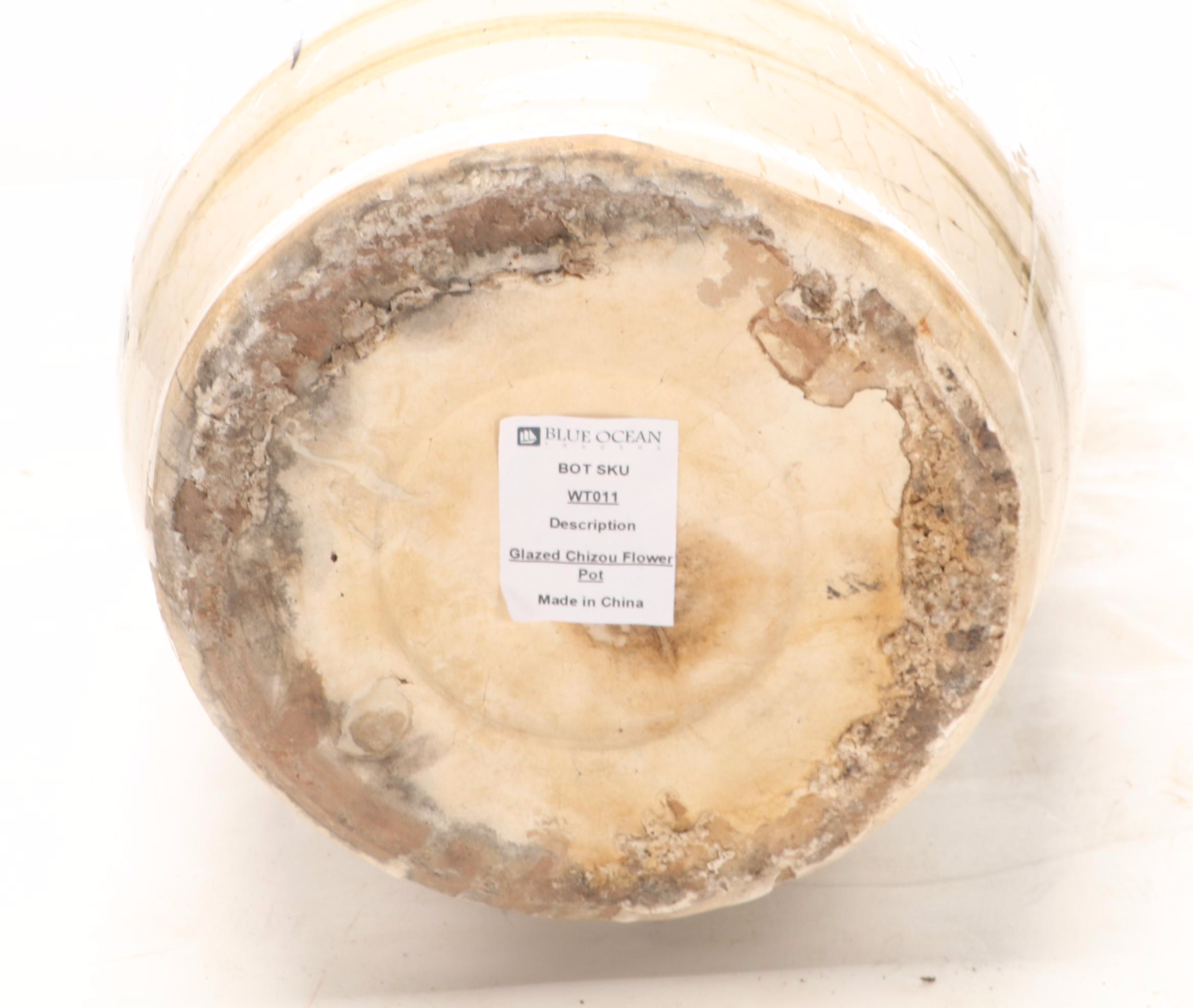 Chinese Glazed Chizou Earthenware Flower Pot