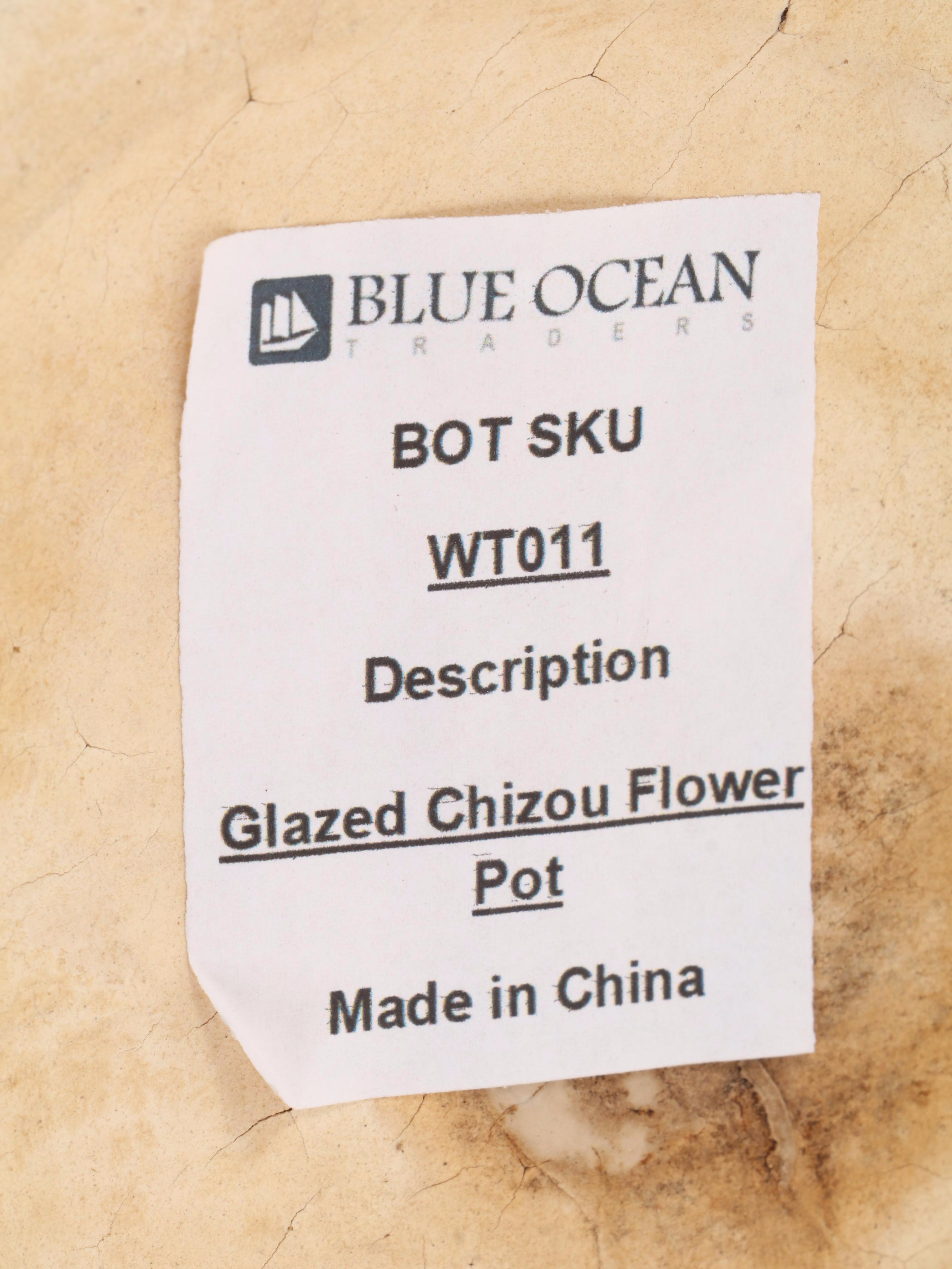 Chinese Glazed Chizou Earthenware Flower Pot
