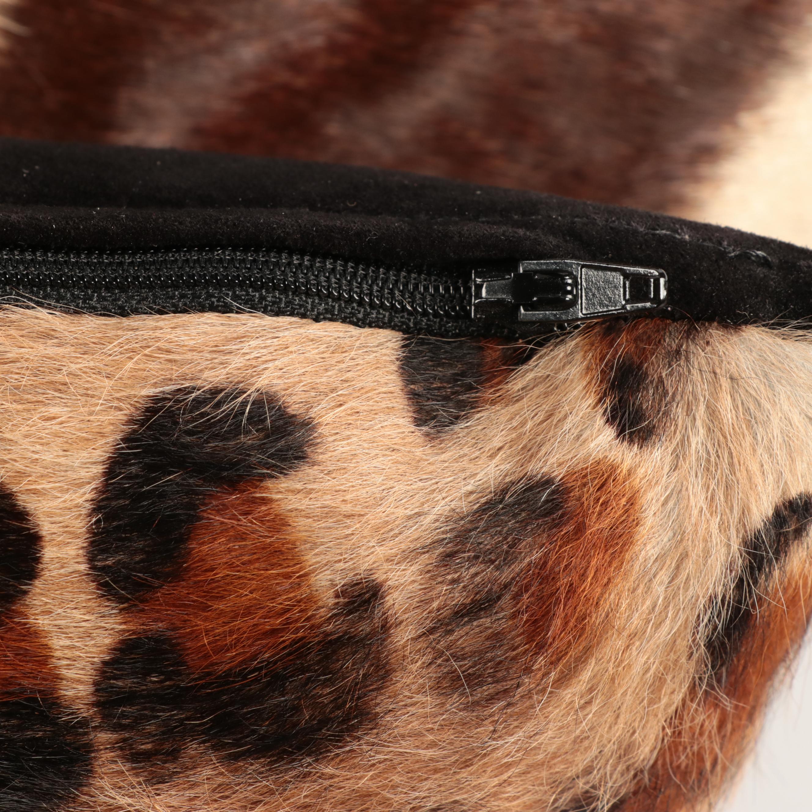 Dyed Cowhide Accent Pillows with Hide Accent Rug