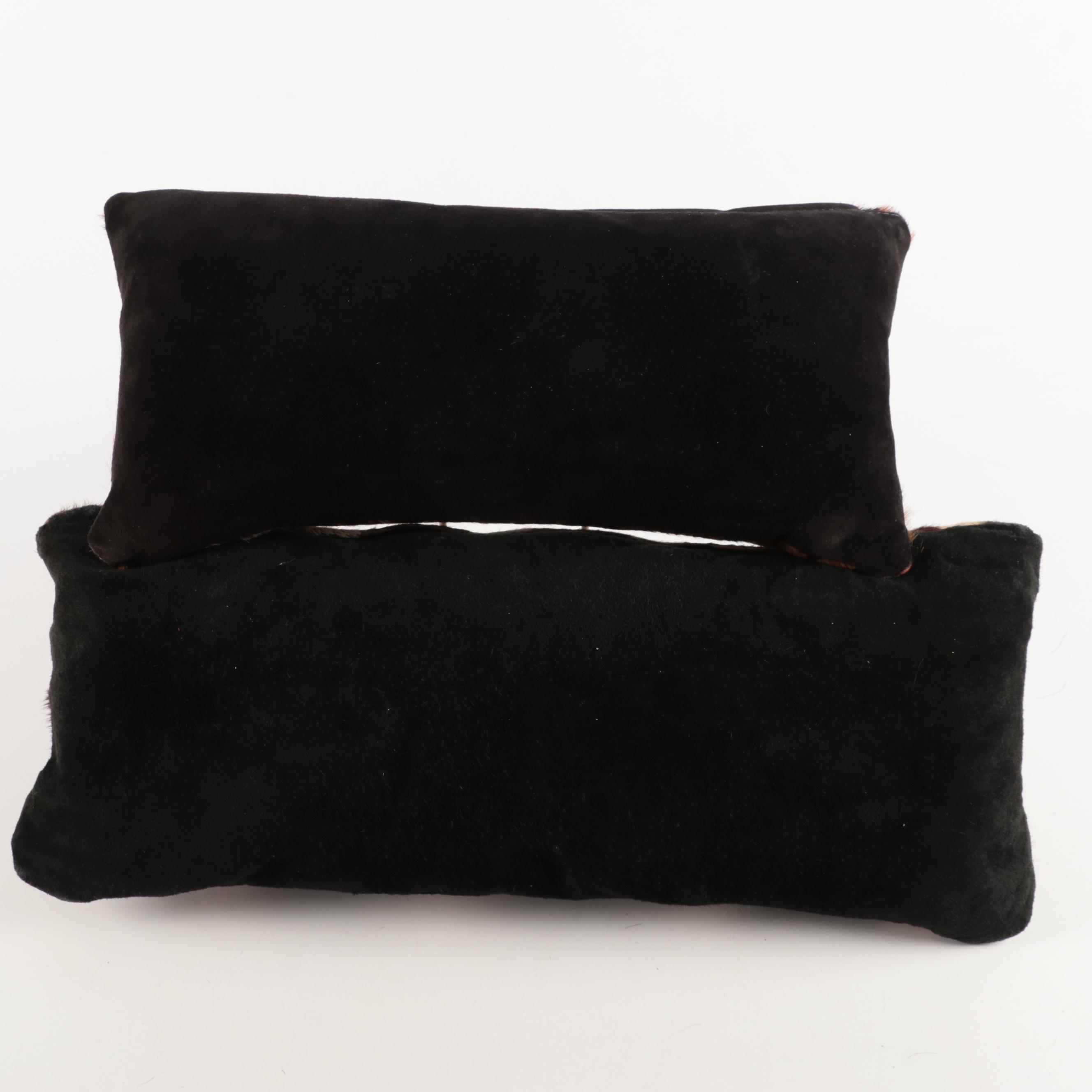 Dyed Cowhide Accent Pillows with Hide Accent Rug