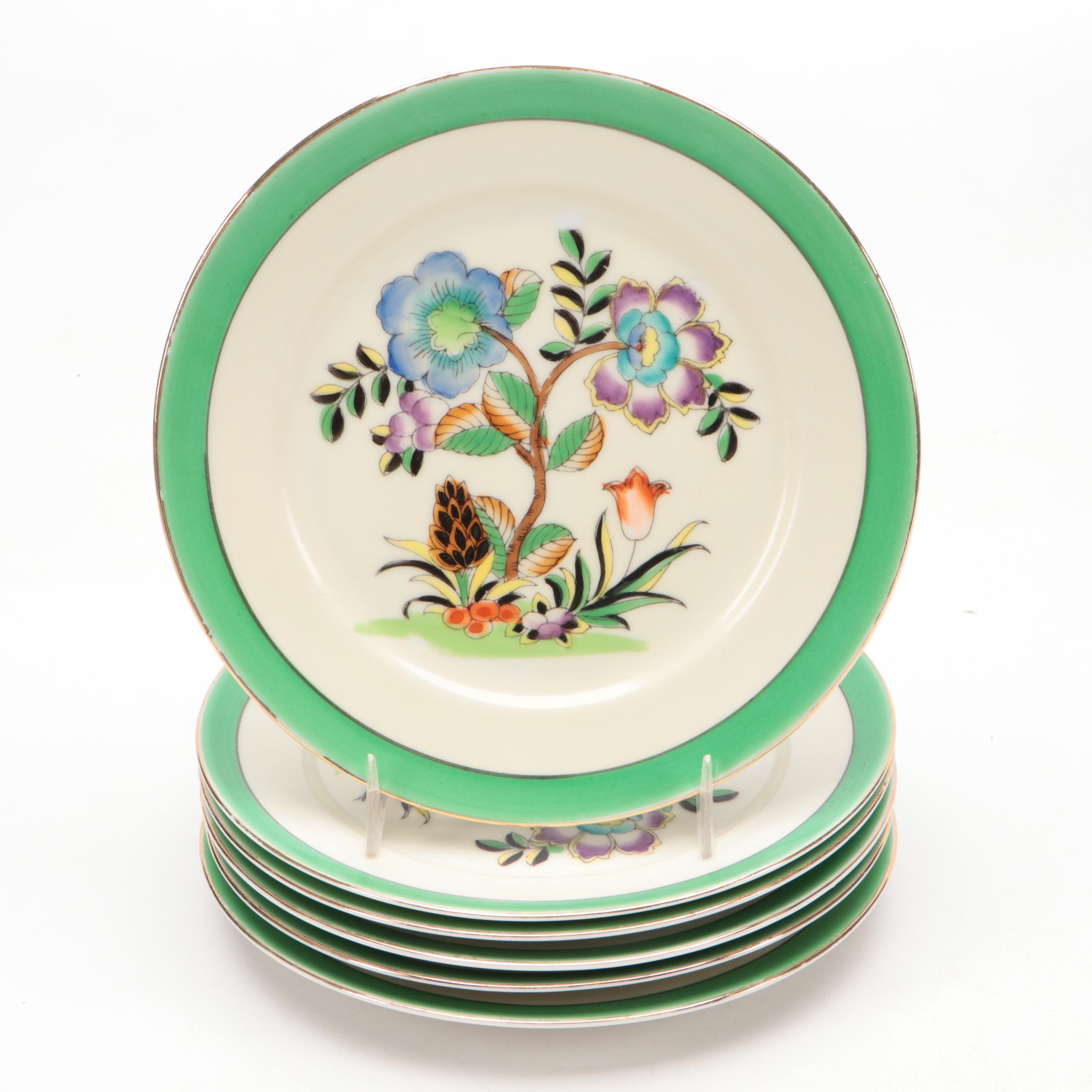 Noritake Hand-Painted Porcelain Dessert and Tea Set, Early 20th Century