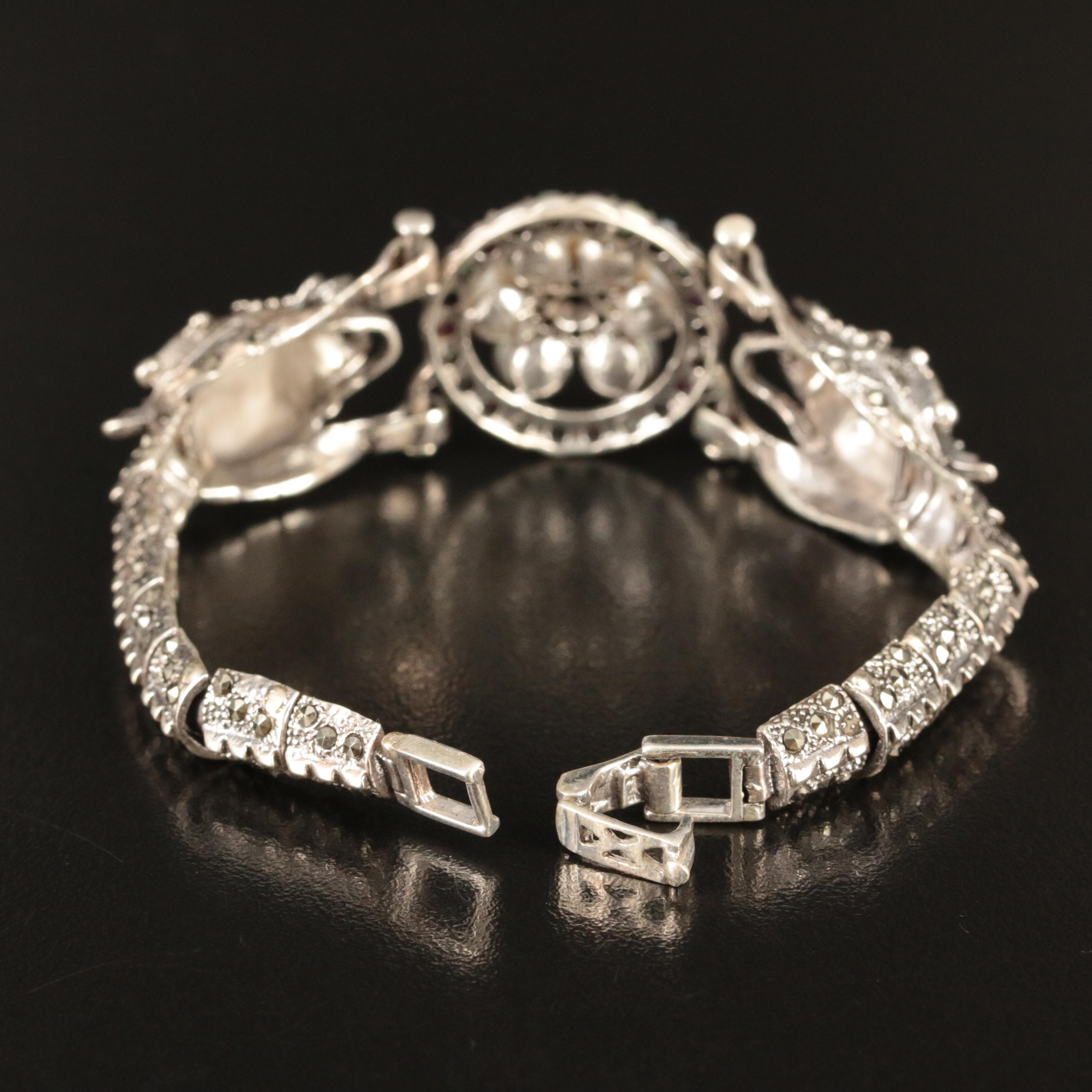 Sterling Eastern Dragon Including Pearl, Ruby and Sapphire