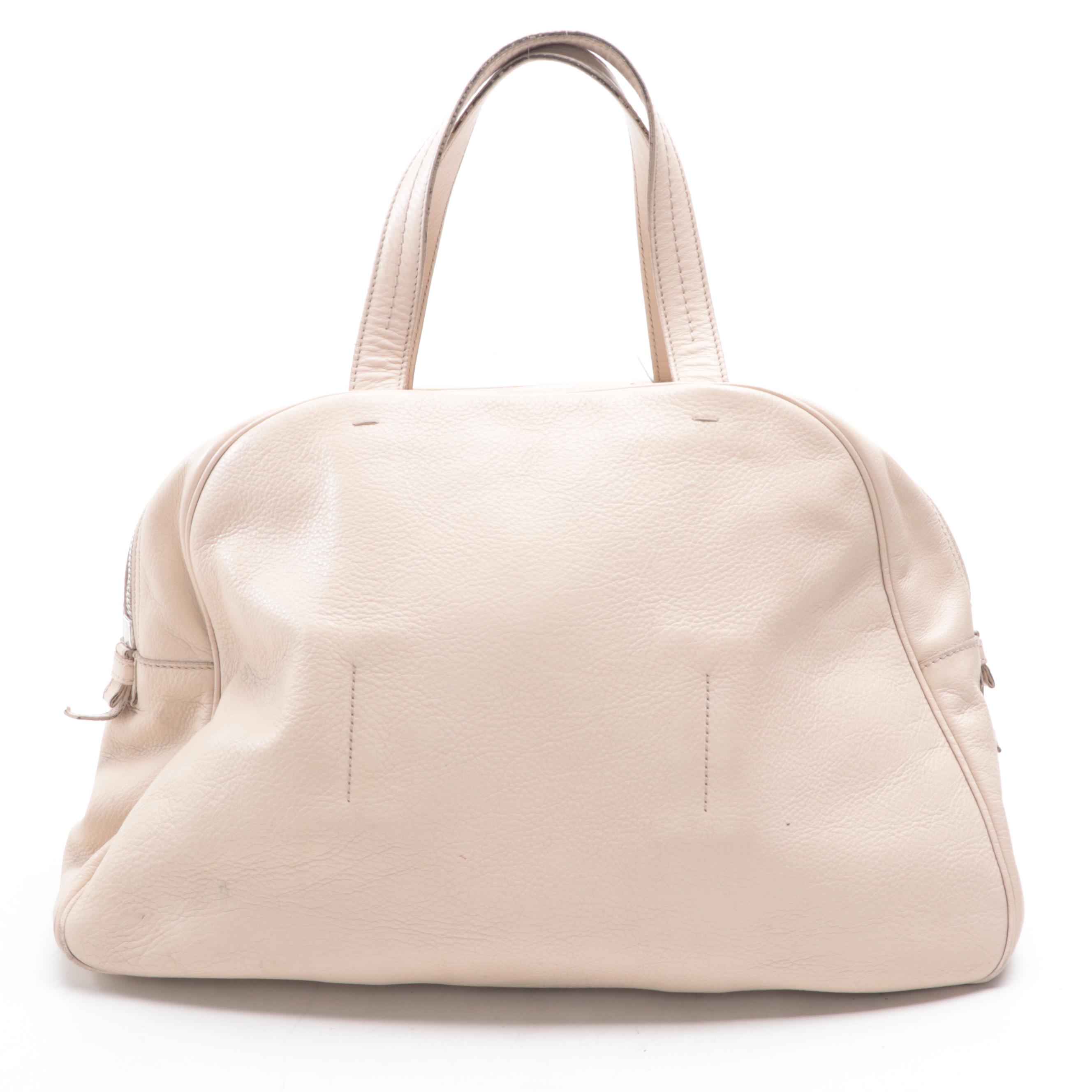 Yves Saint Laurent Rive Gauche Handbag with Bow Detail and Zip Pouch in Leather