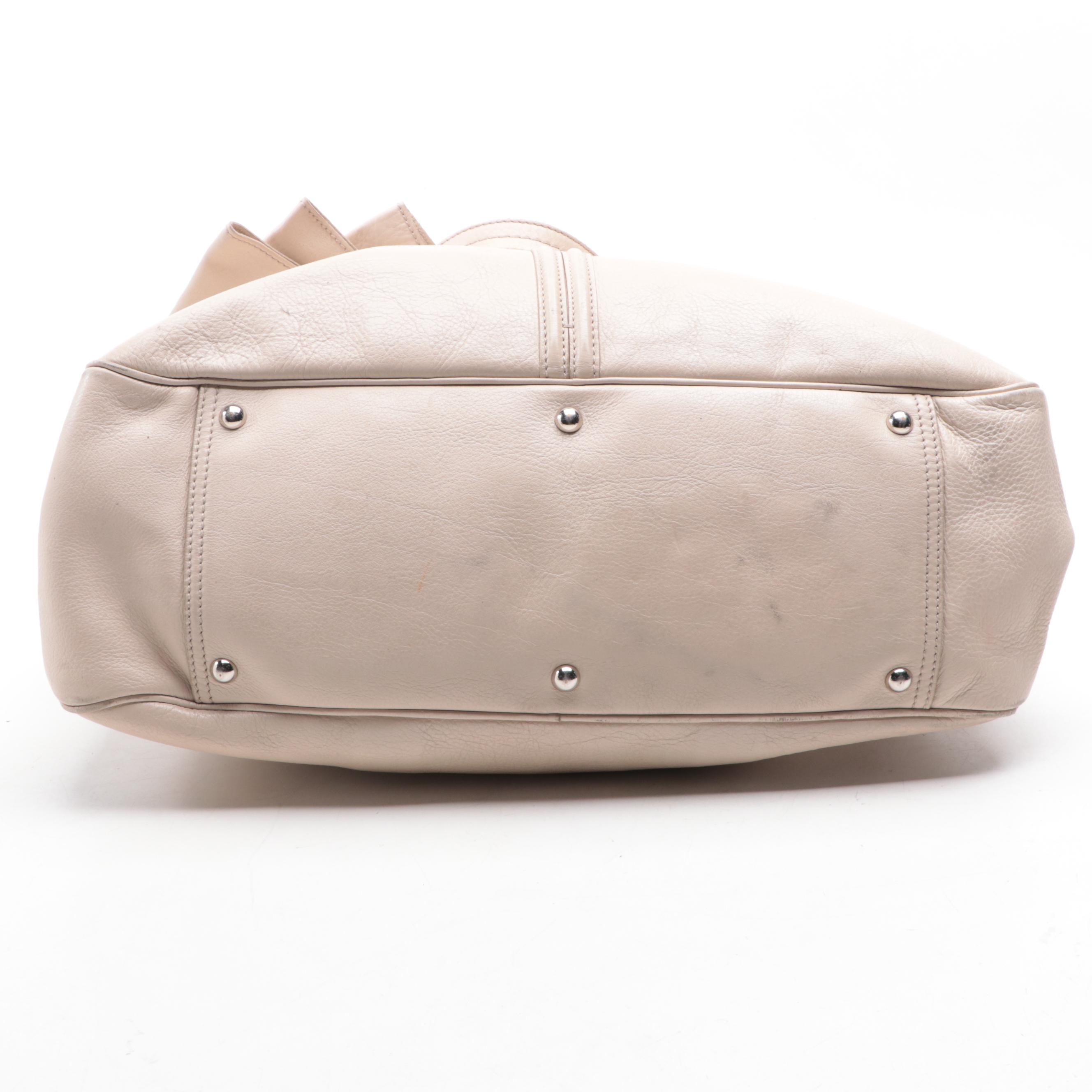 Yves Saint Laurent Rive Gauche Handbag with Bow Detail and Zip Pouch in Leather