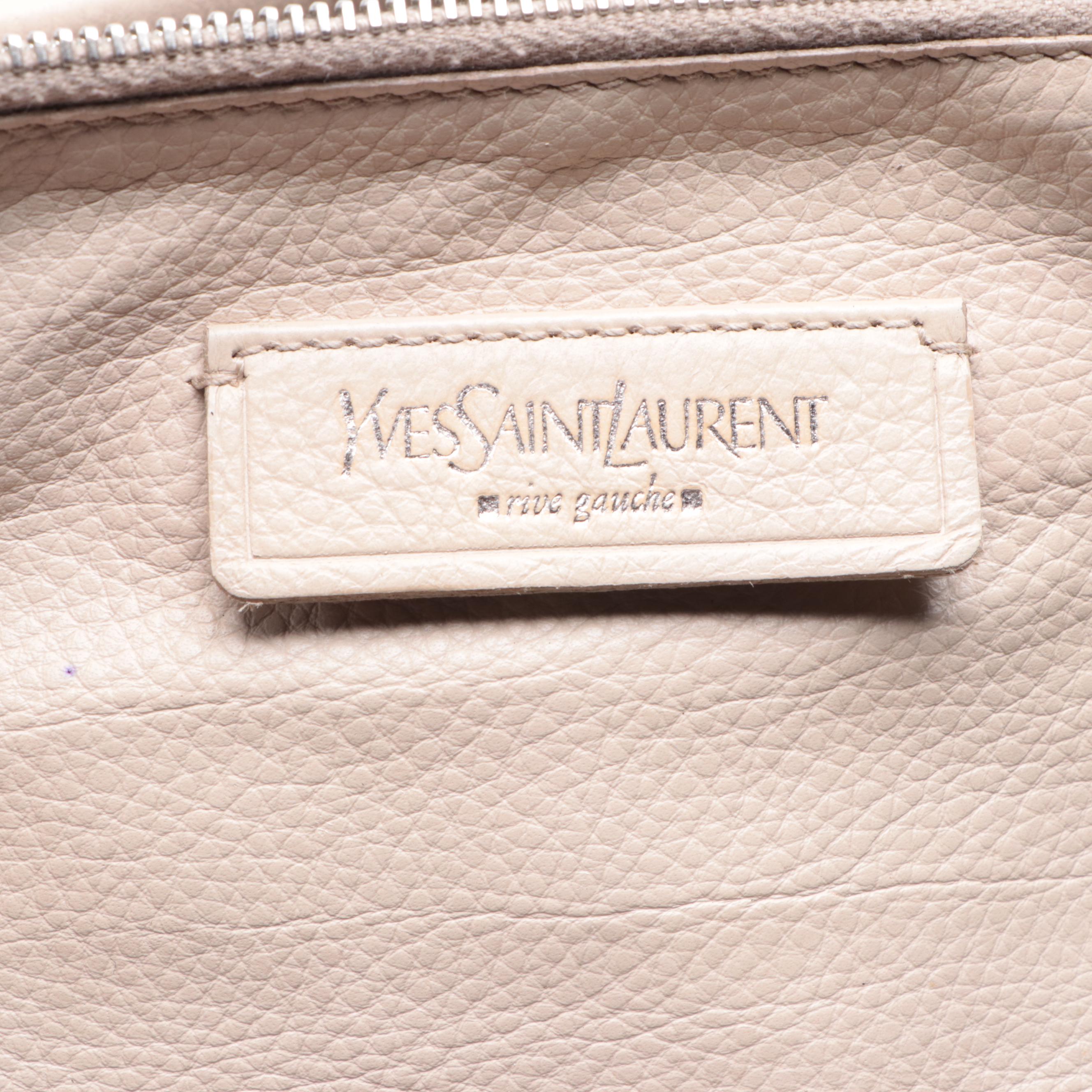 Yves Saint Laurent Rive Gauche Handbag with Bow Detail and Zip Pouch in Leather