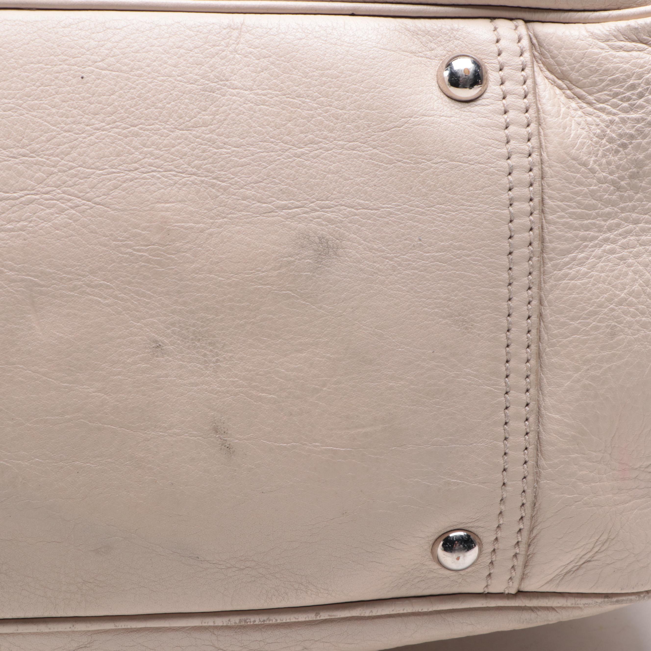 Yves Saint Laurent Rive Gauche Handbag with Bow Detail and Zip Pouch in Leather