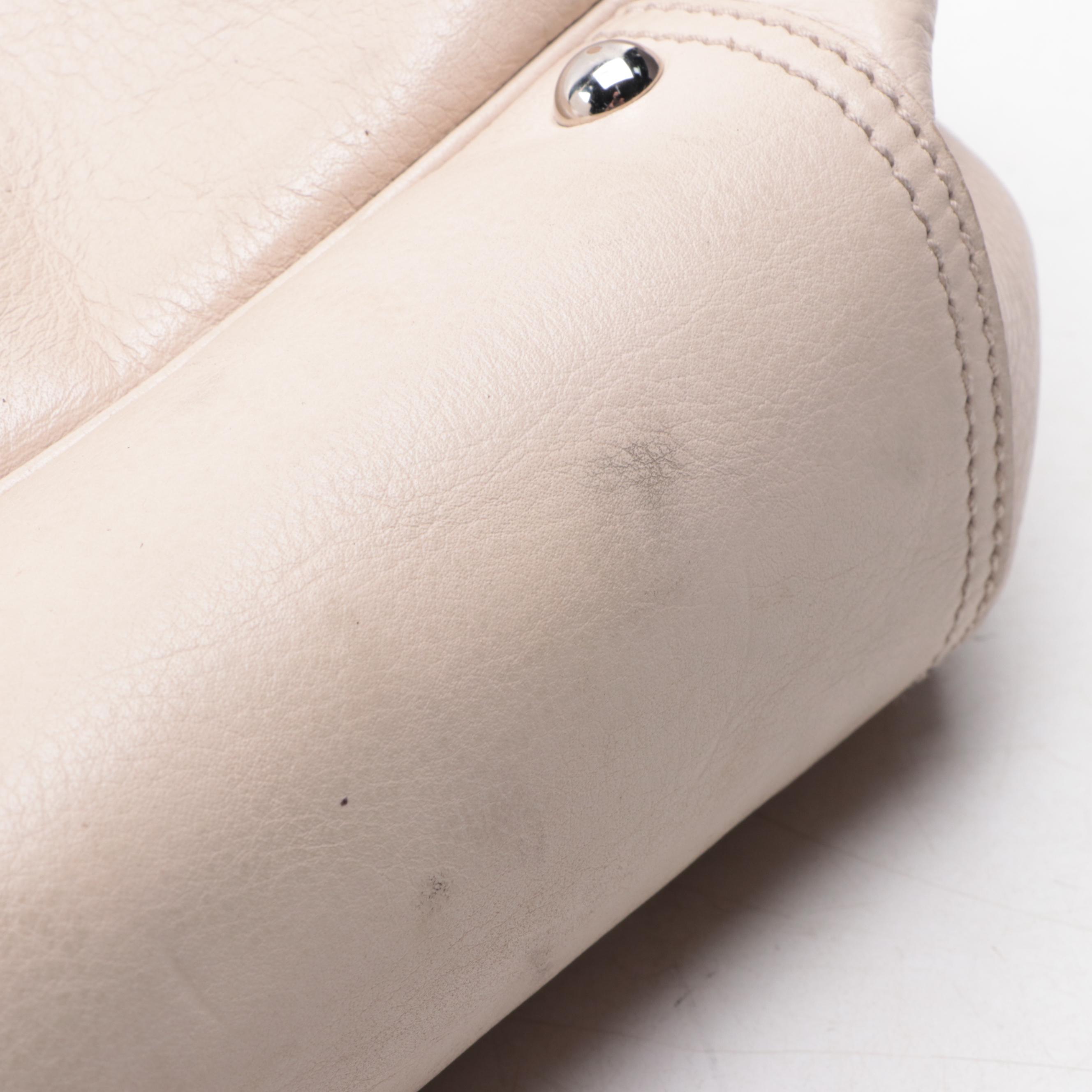 Yves Saint Laurent Rive Gauche Handbag with Bow Detail and Zip Pouch in Leather