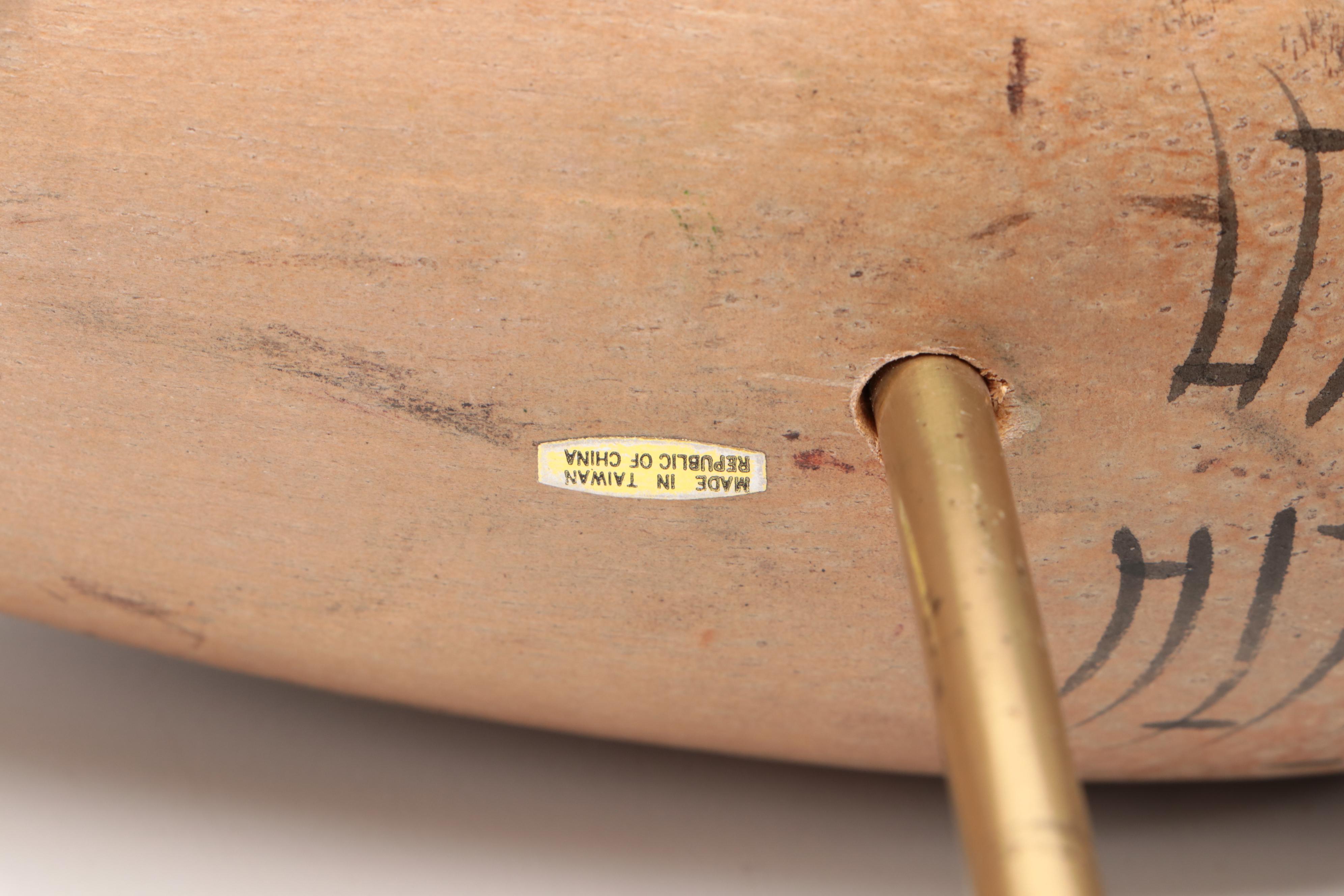 Hand-Painted Carved Wood and Brass Shore Bird Figurines