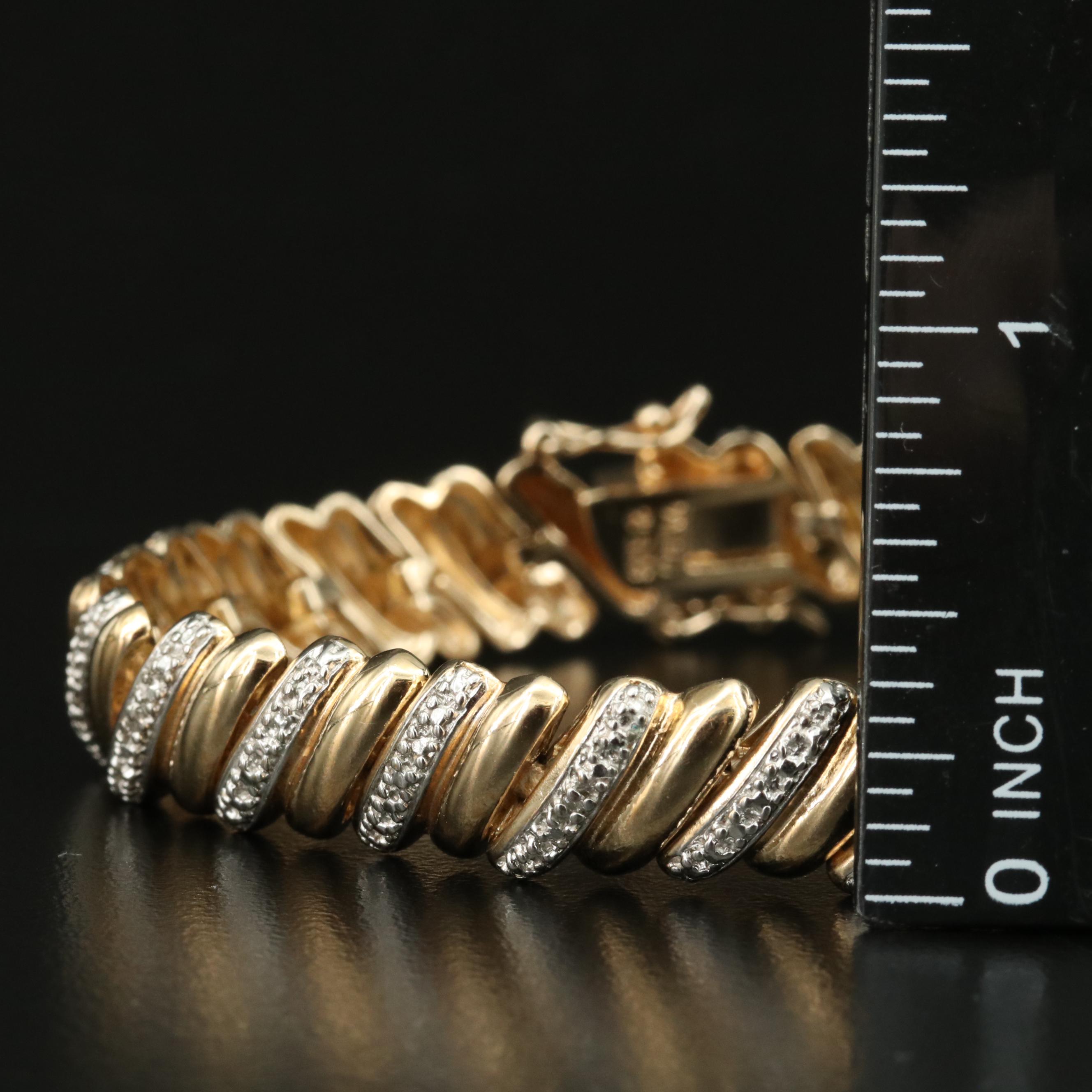 Sterling Bracelets and Heart Pendant with Diamond Accents