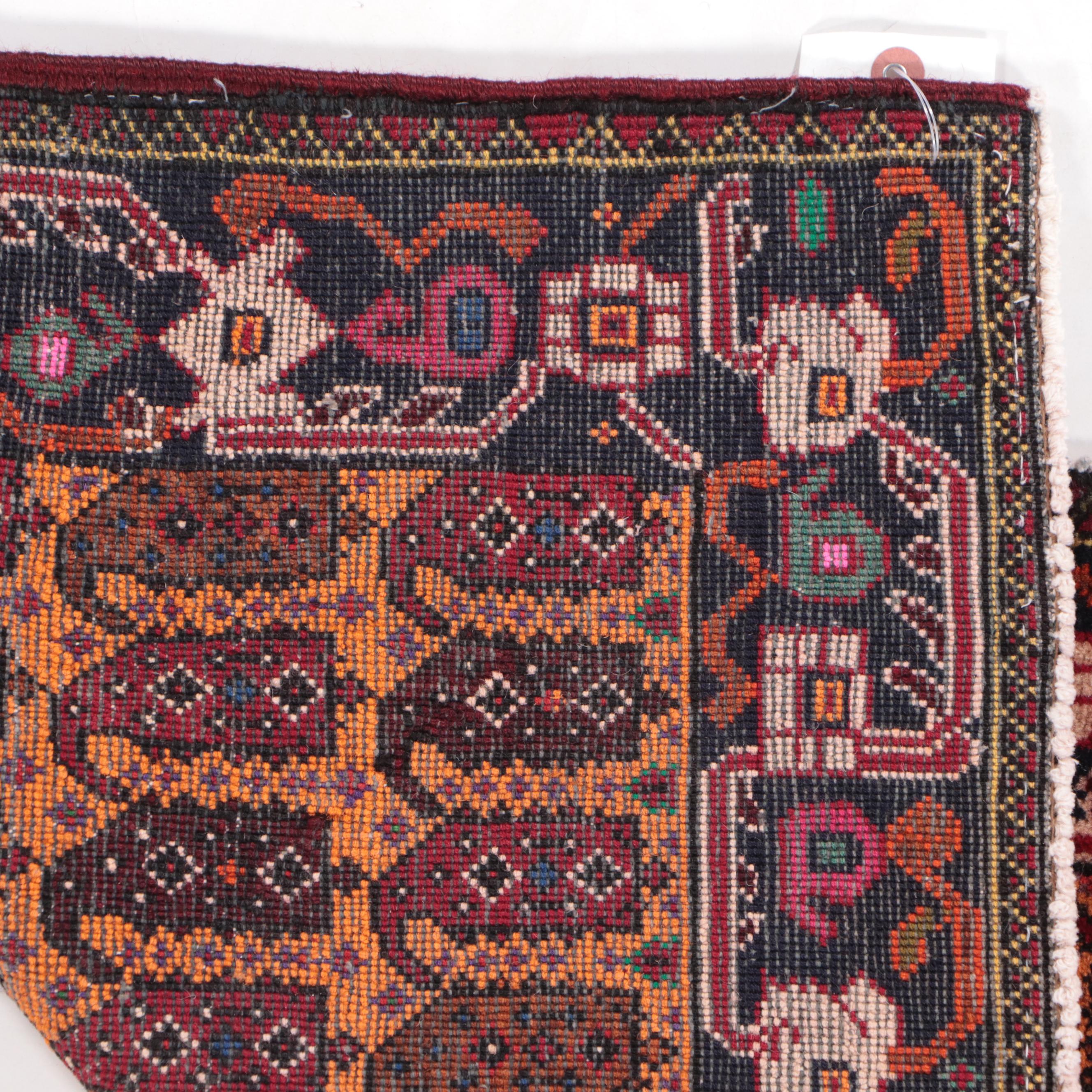 3'3 x 1'6 Hand-Knotted Afghan Baluch Accent Rug