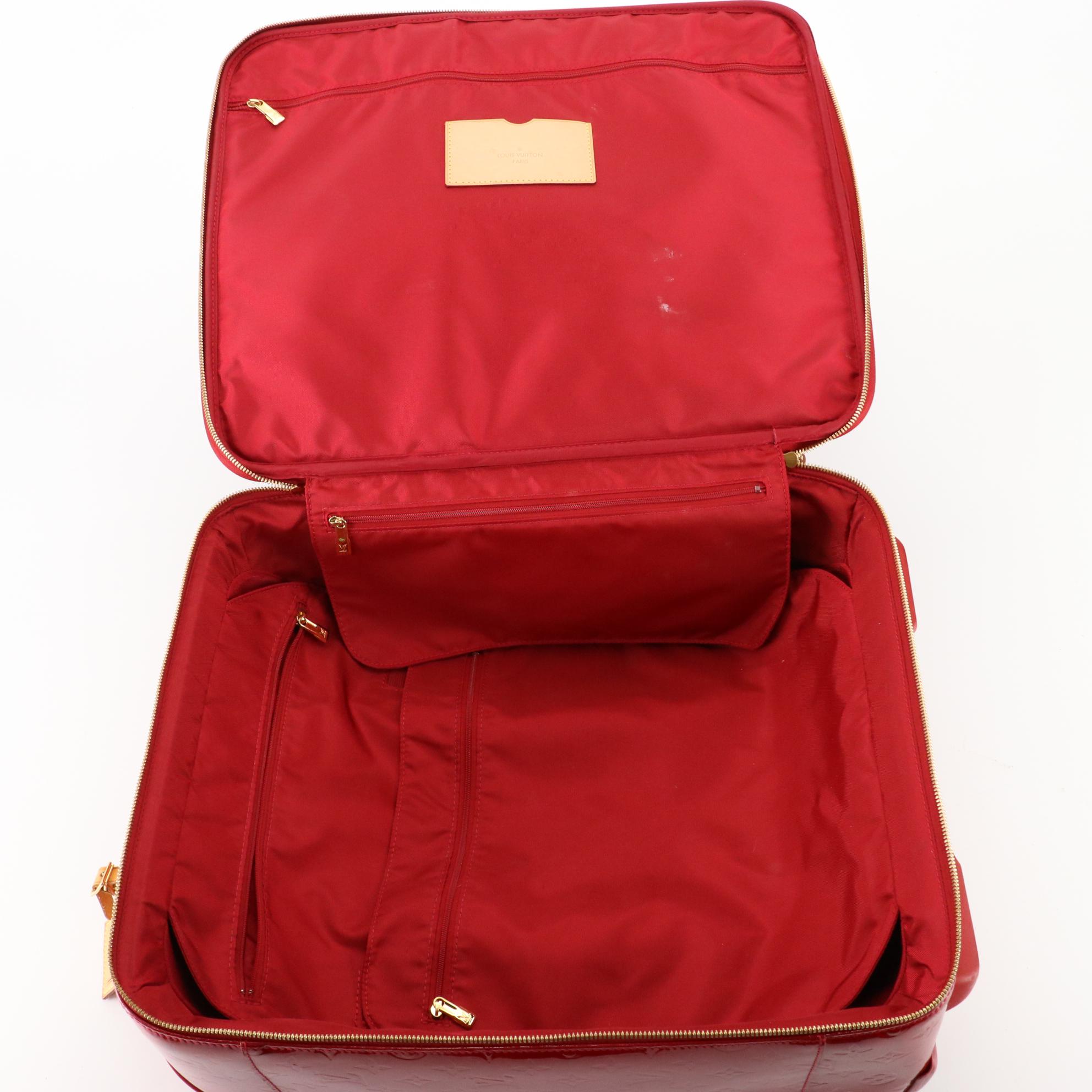 Louis Vuitton Pégase 45 Trolley Suitcase in Monogram Vernis and Vachetta Leather