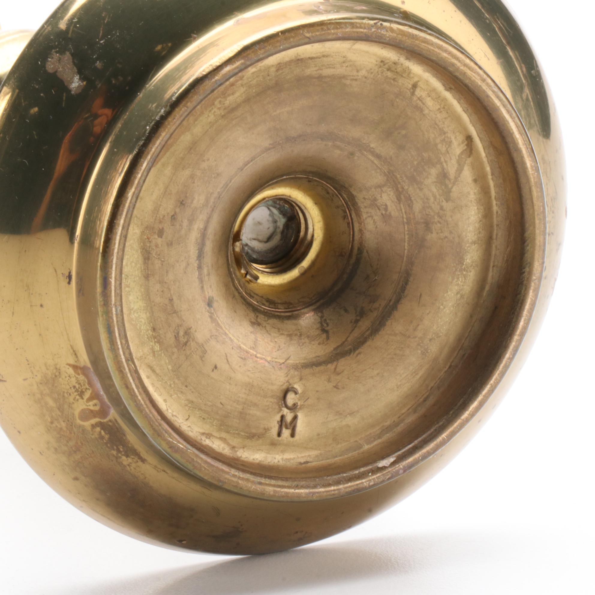 Federal Style Virginia Metalcrafters and Other Turned Brass Candlesticks