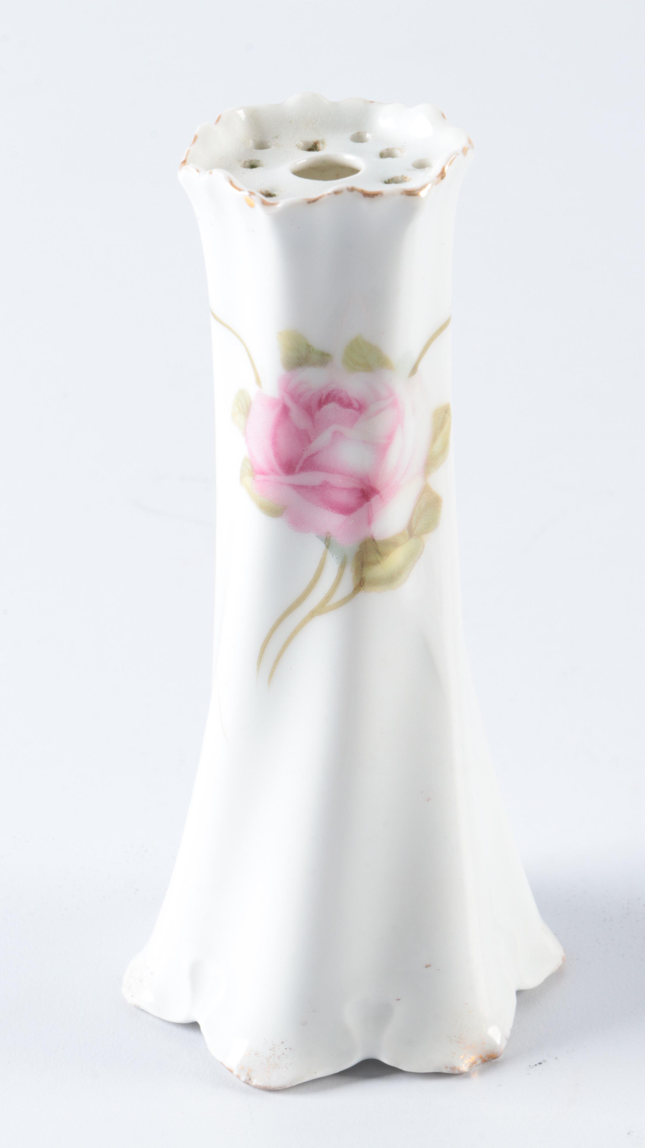 Rhinestone Embellished and More Hat Pins with German Porcelain Hat Pin Holder