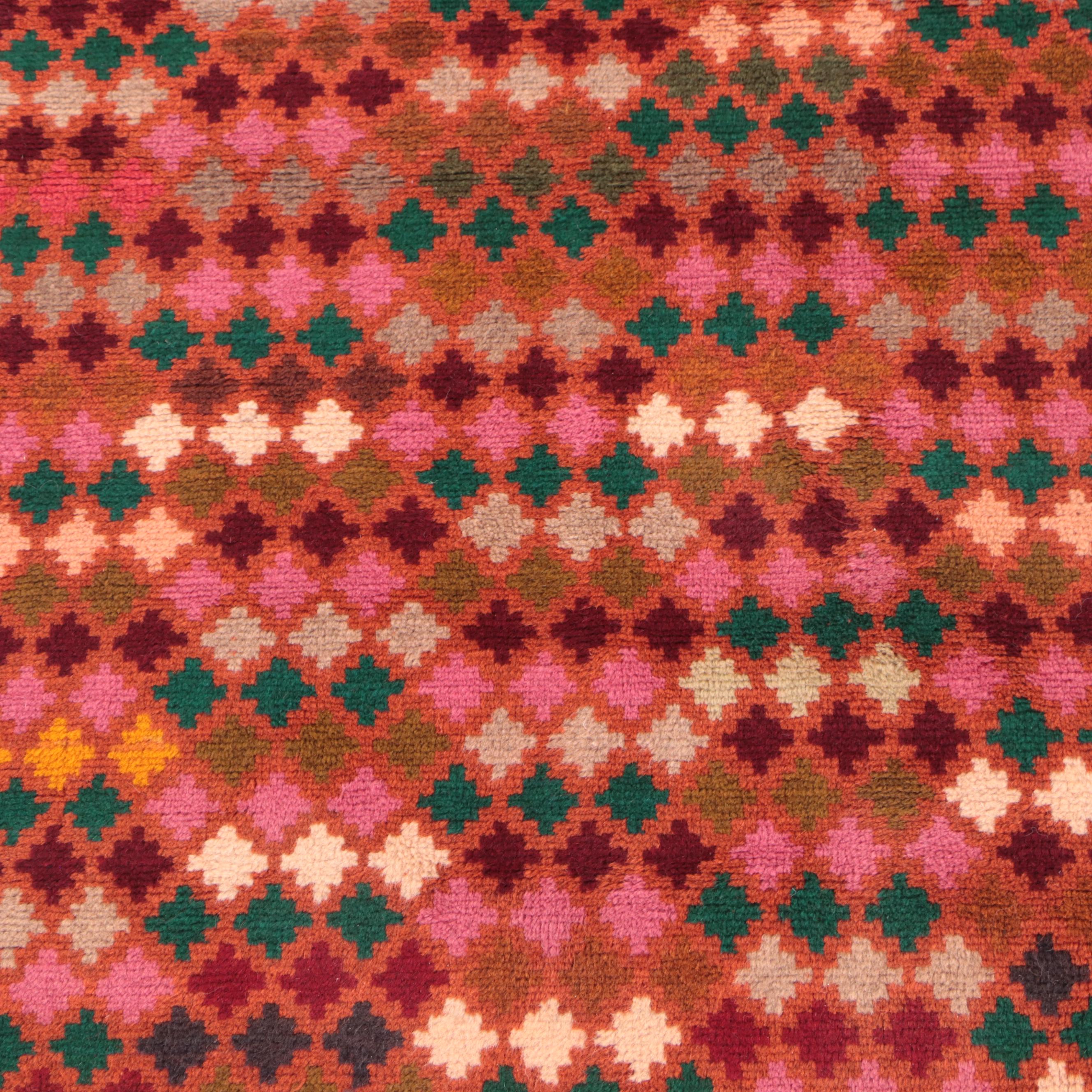 2'8 x 3'9 Hand-Knotted Afghan Baluch Accent Rug