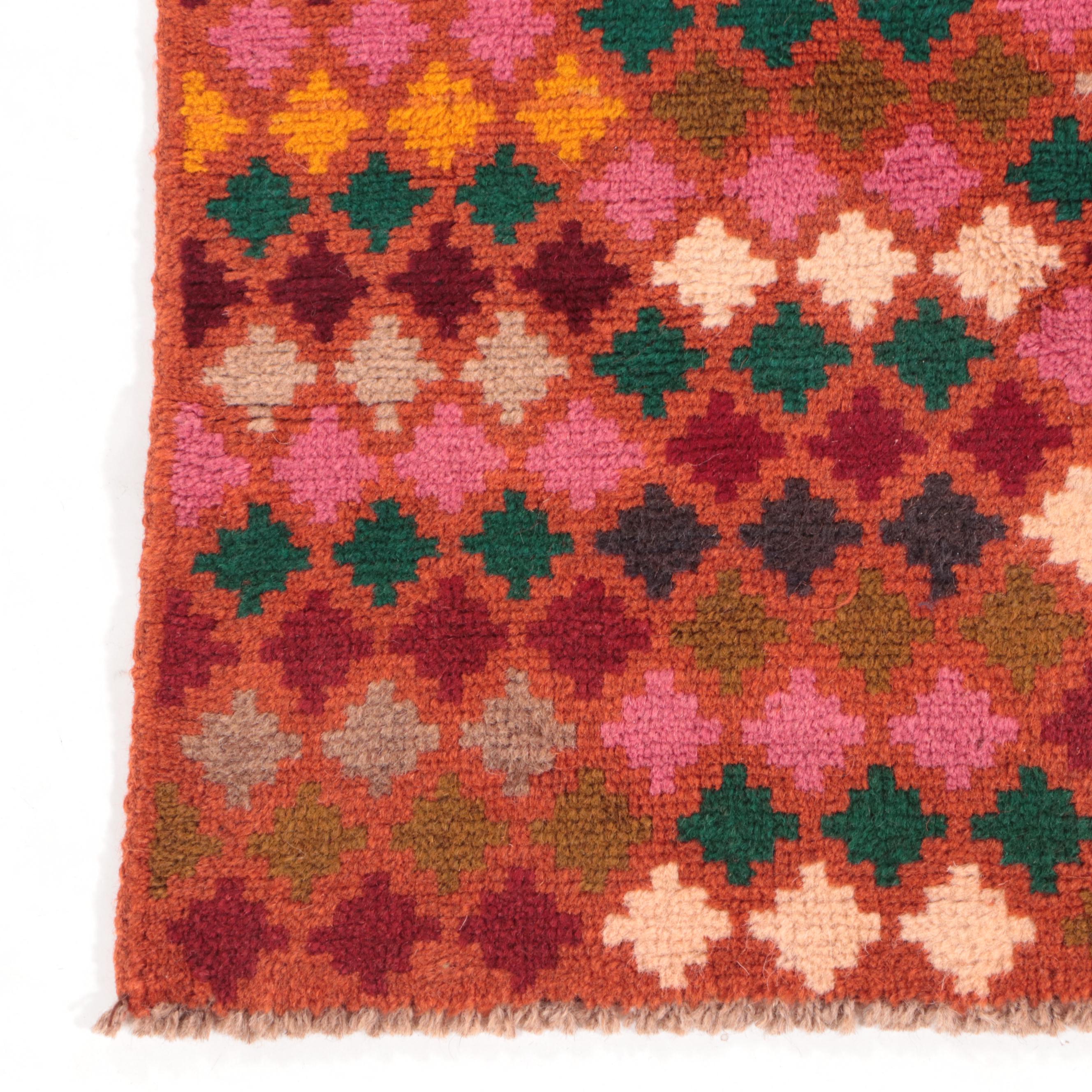 2'8 x 3'9 Hand-Knotted Afghan Baluch Accent Rug