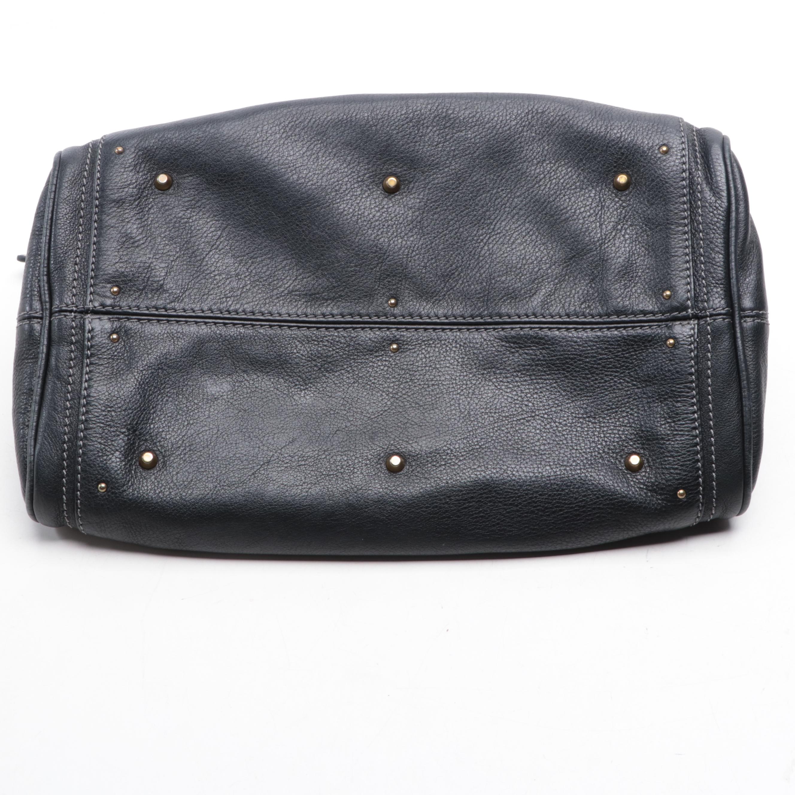 Chloé Medium Paddington Shoulder Bag in Black Grain Leather