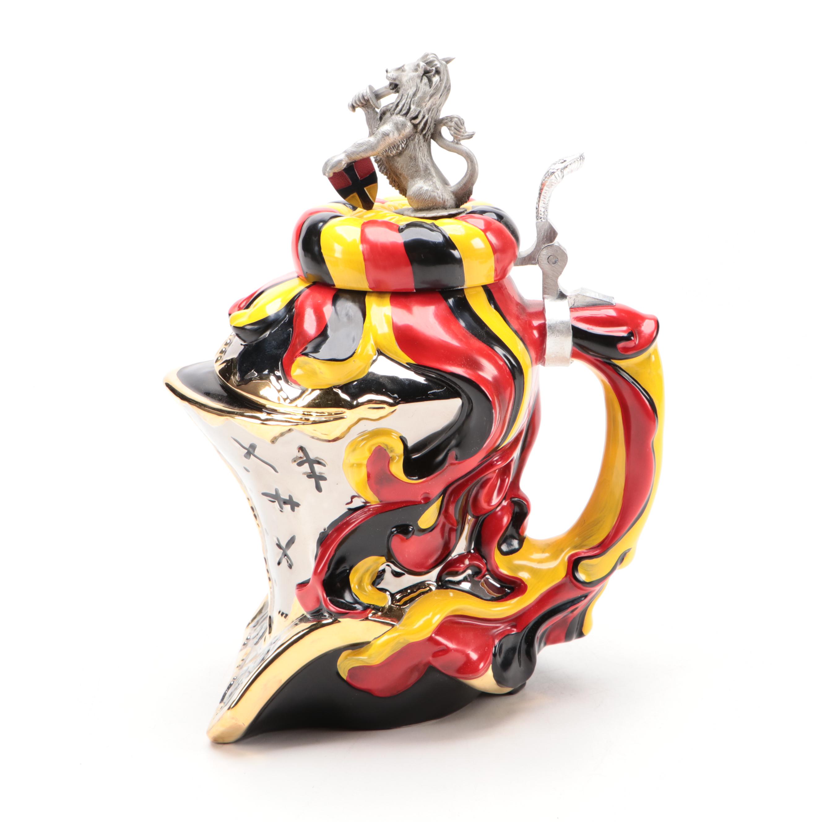 Westerwald Team German Knight's Helmet Beer Stein