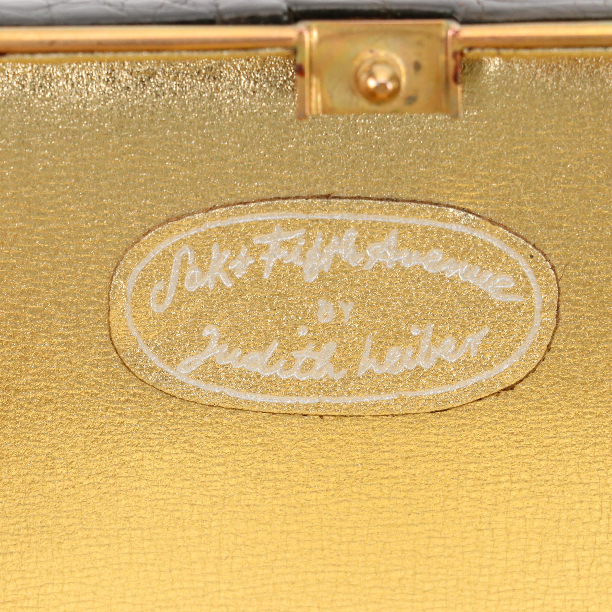 Judith Leiber Alligator Skin Clutch for Saks Fifth Avenue with Box, 1960s