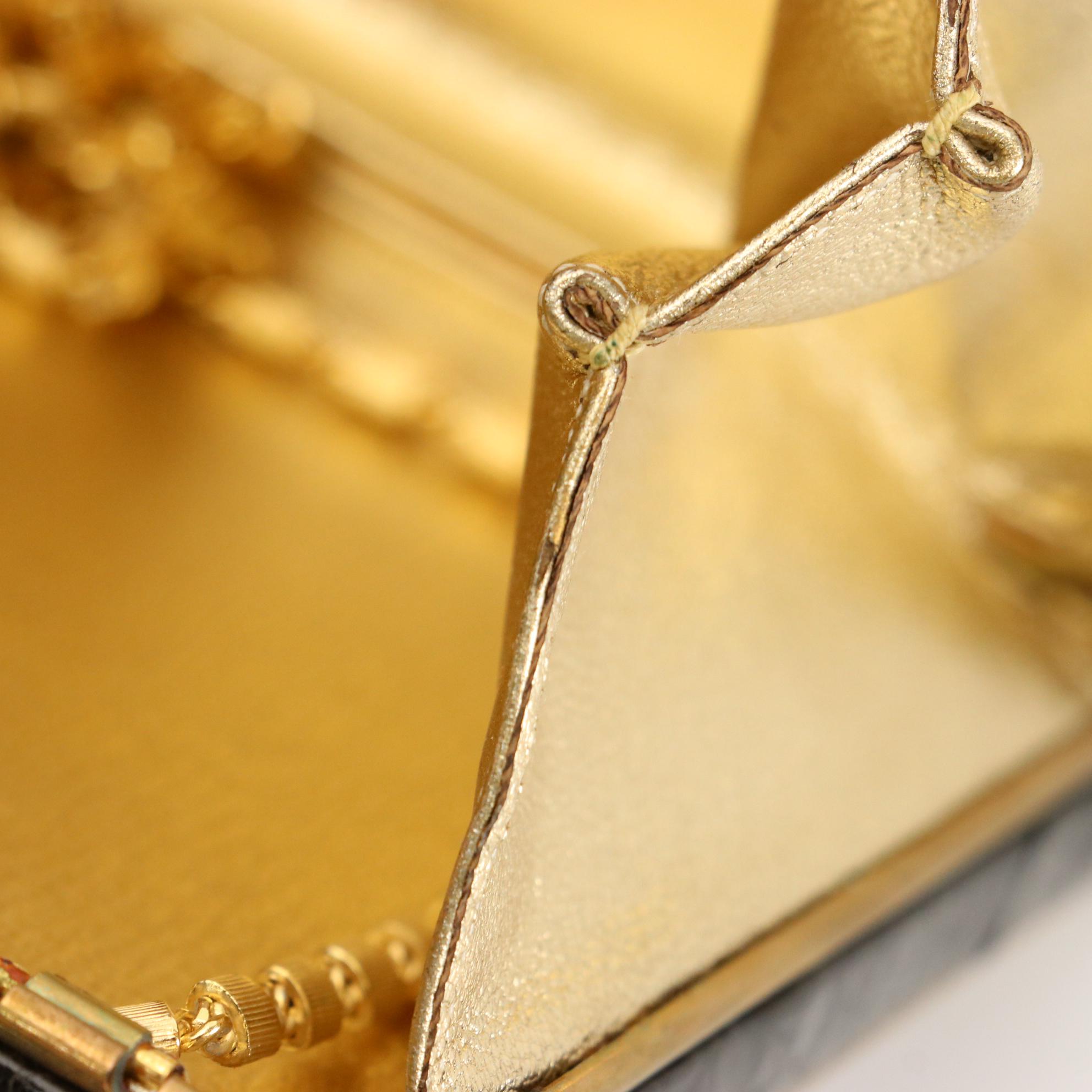 Judith Leiber Alligator Skin Clutch for Saks Fifth Avenue with Box, 1960s