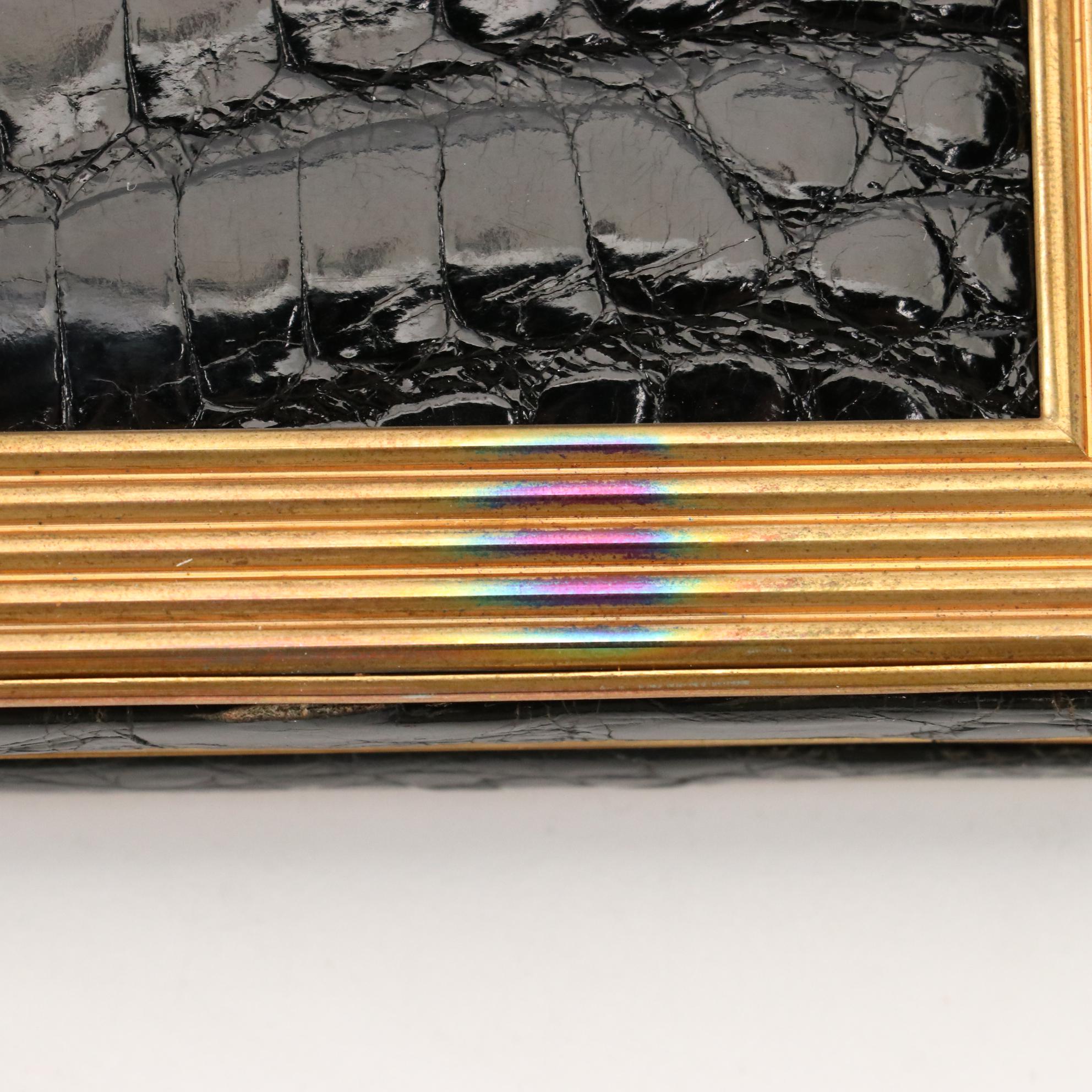 Judith Leiber Alligator Skin Clutch for Saks Fifth Avenue with Box, 1960s