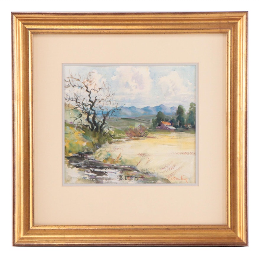 William S. Darling Watercolor Painting of Alpine Landscape