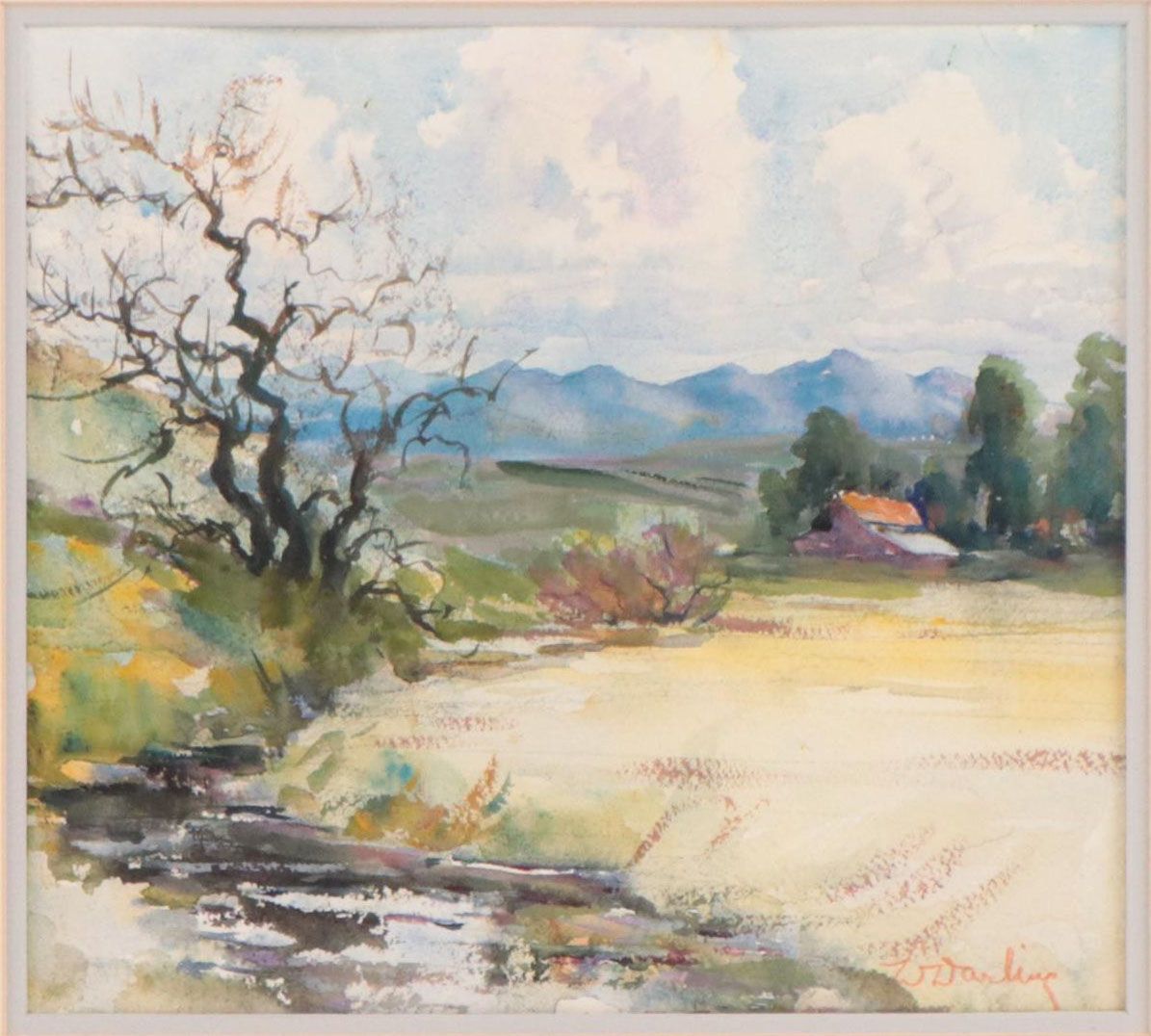 William S. Darling Watercolor Painting of Alpine Landscape