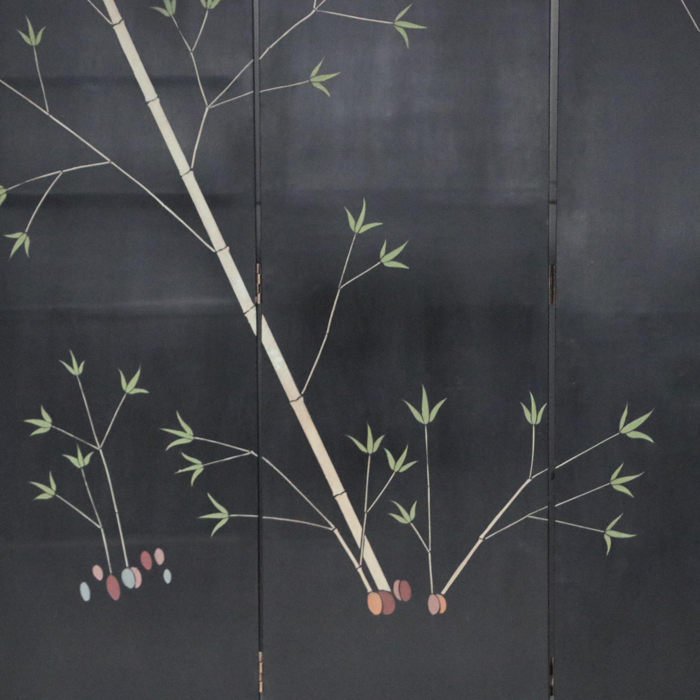 Chinese Painted Tortoise Finish Wooden Wall Screen